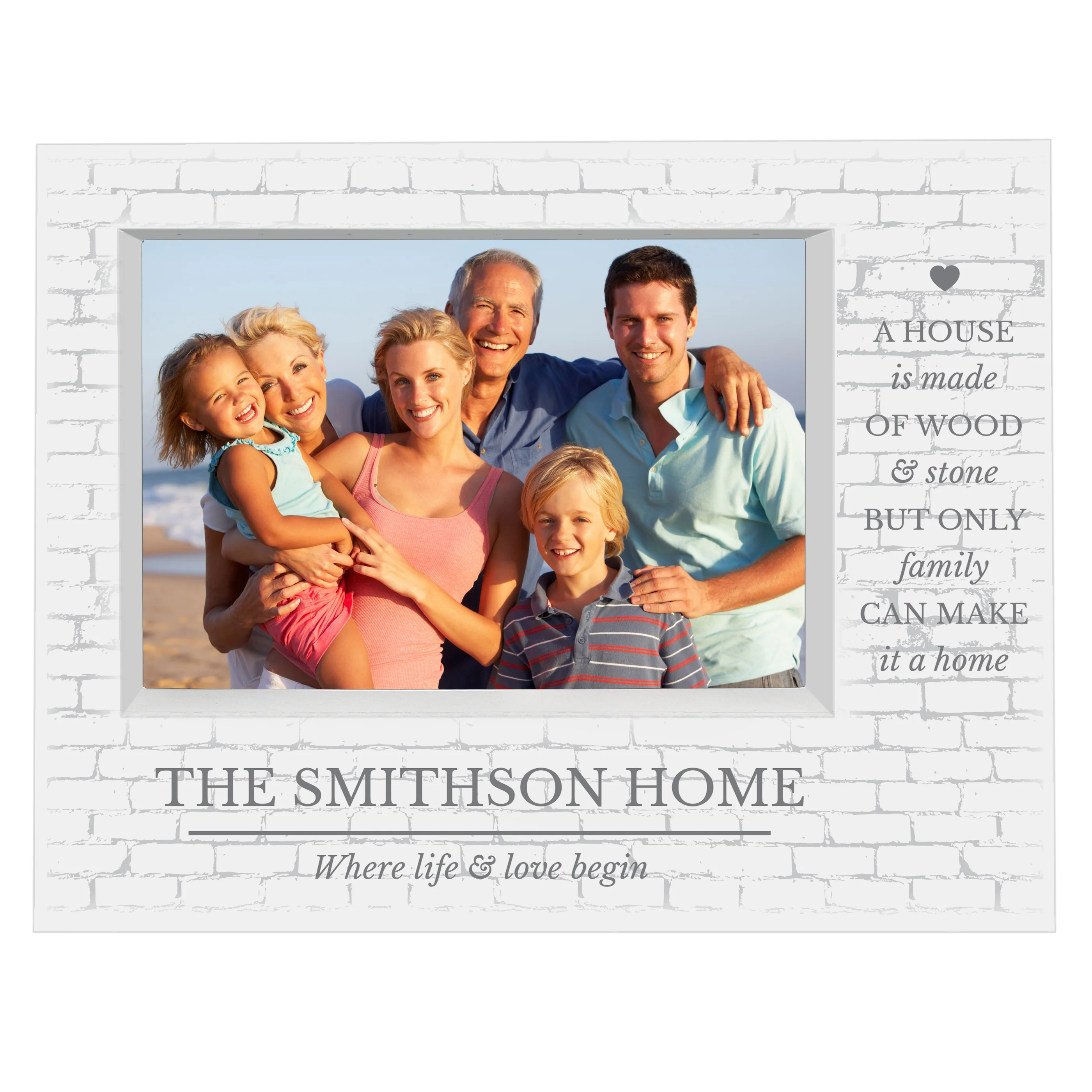 Personalised Family 5x7 Landscape Box Photo Frame - Image 4