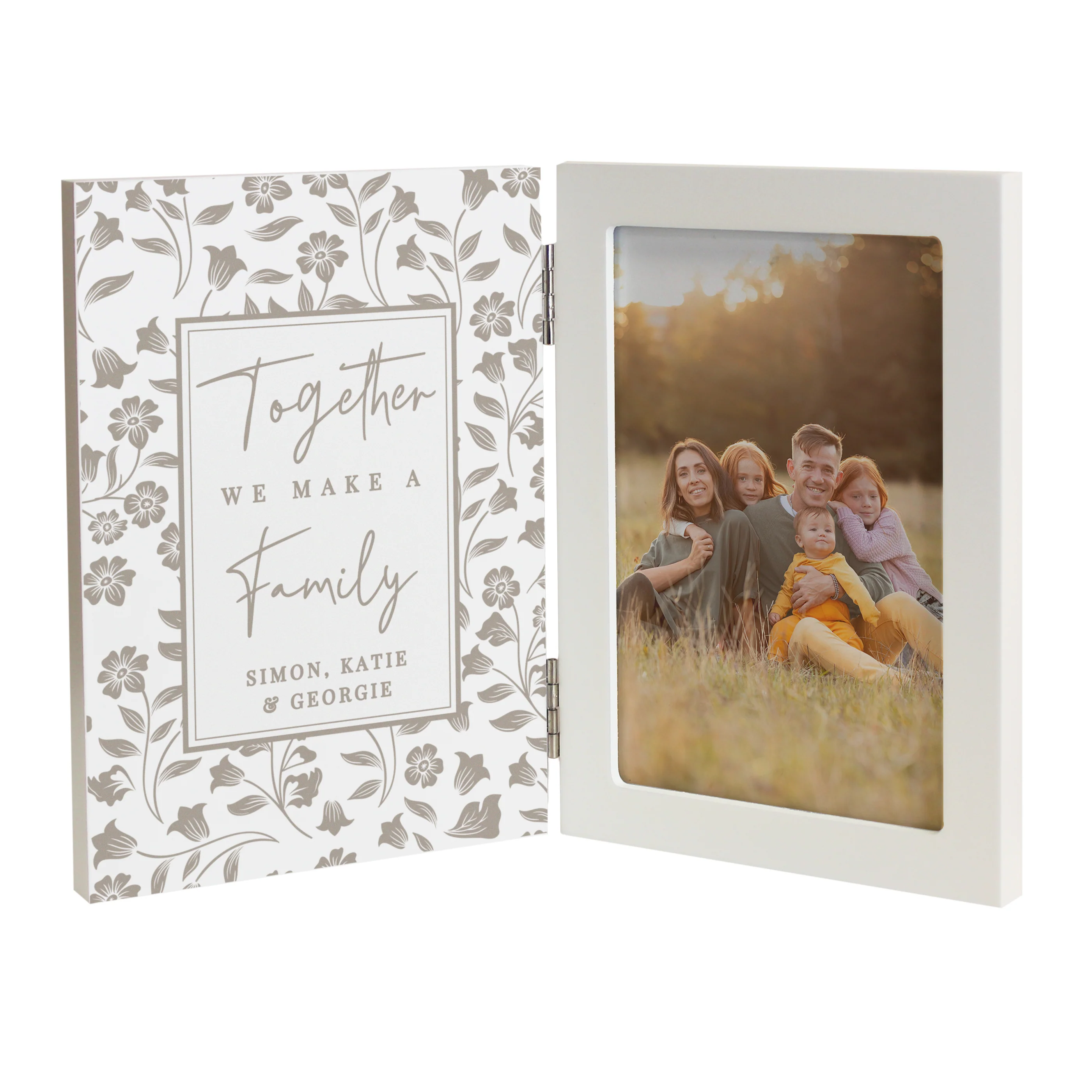 Personalised Family Wooden Hinged 6x4 Photo Frame - Image 4