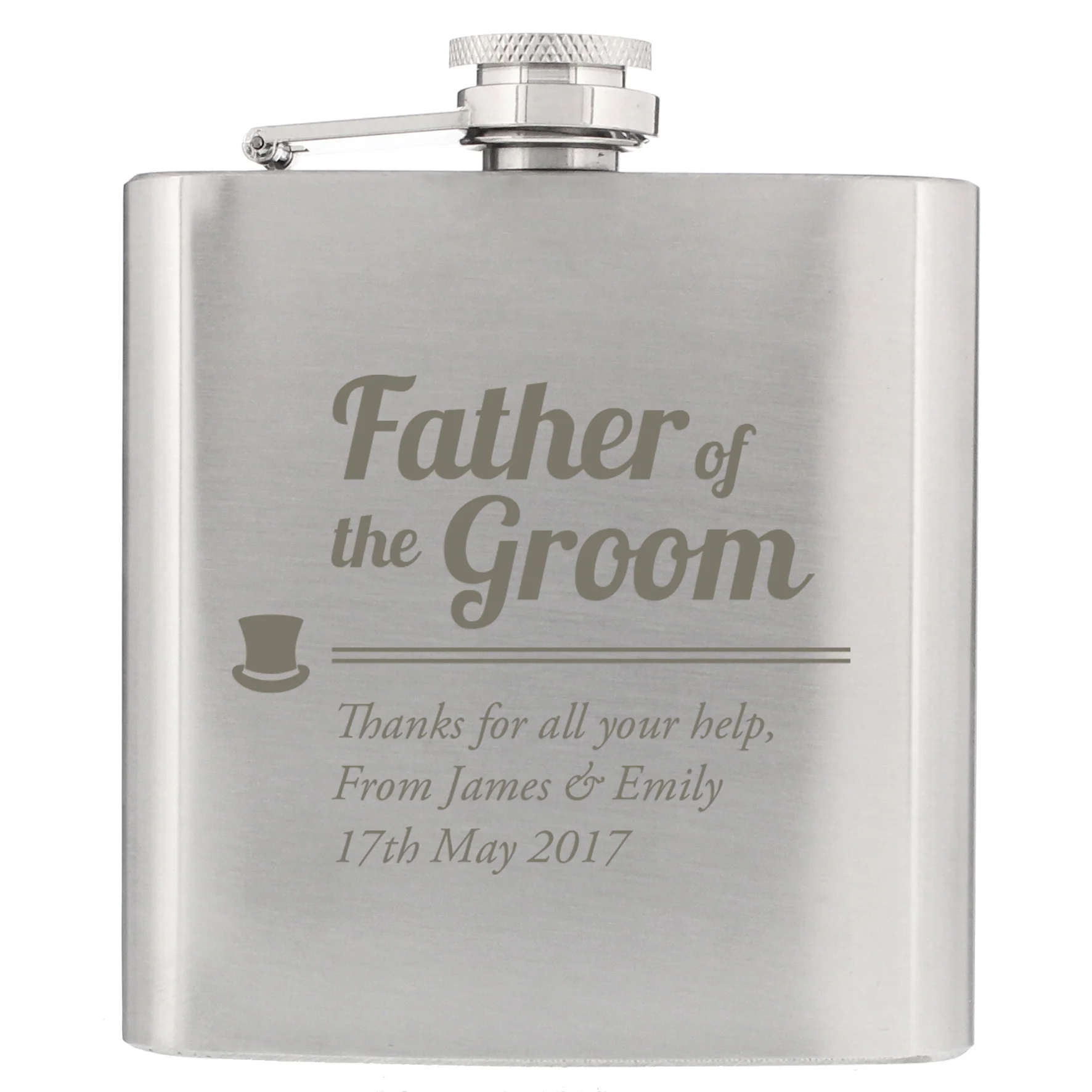 Personalised Father of the Groom Hip Flask - Image 2