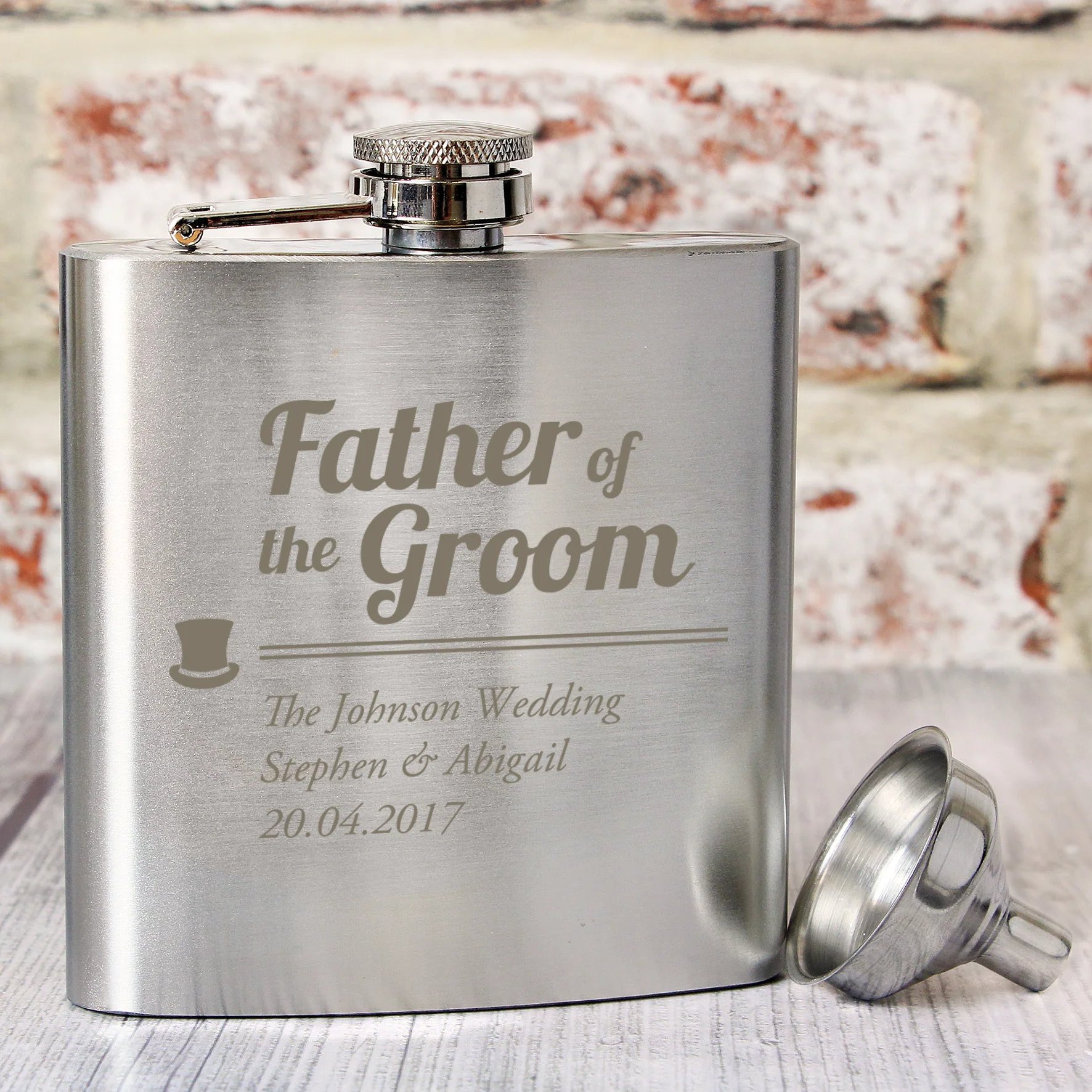 Personalised Father of the Groom Hip Flask - Image 3