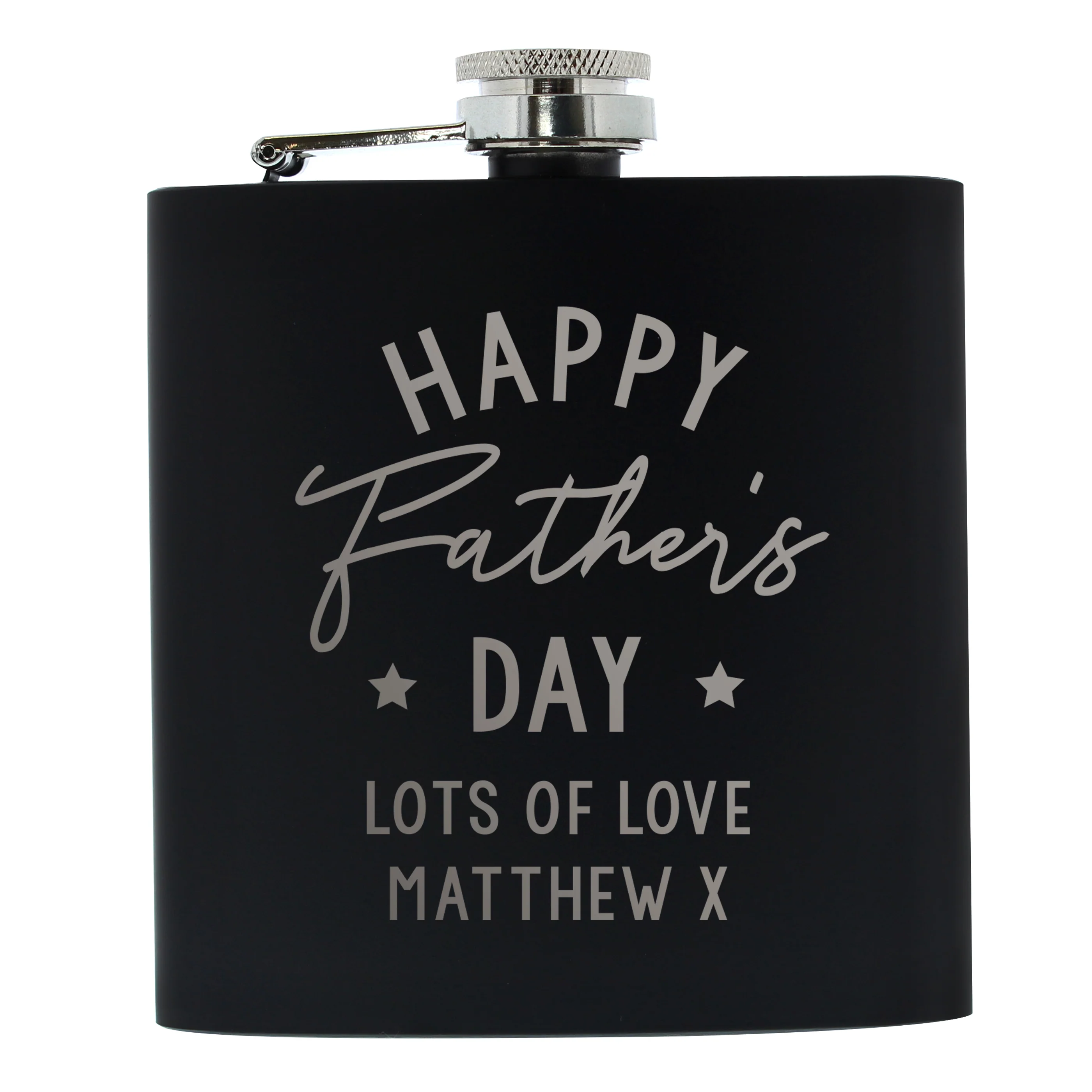 Personalised Father's Day Black Hip Flask - Image 2