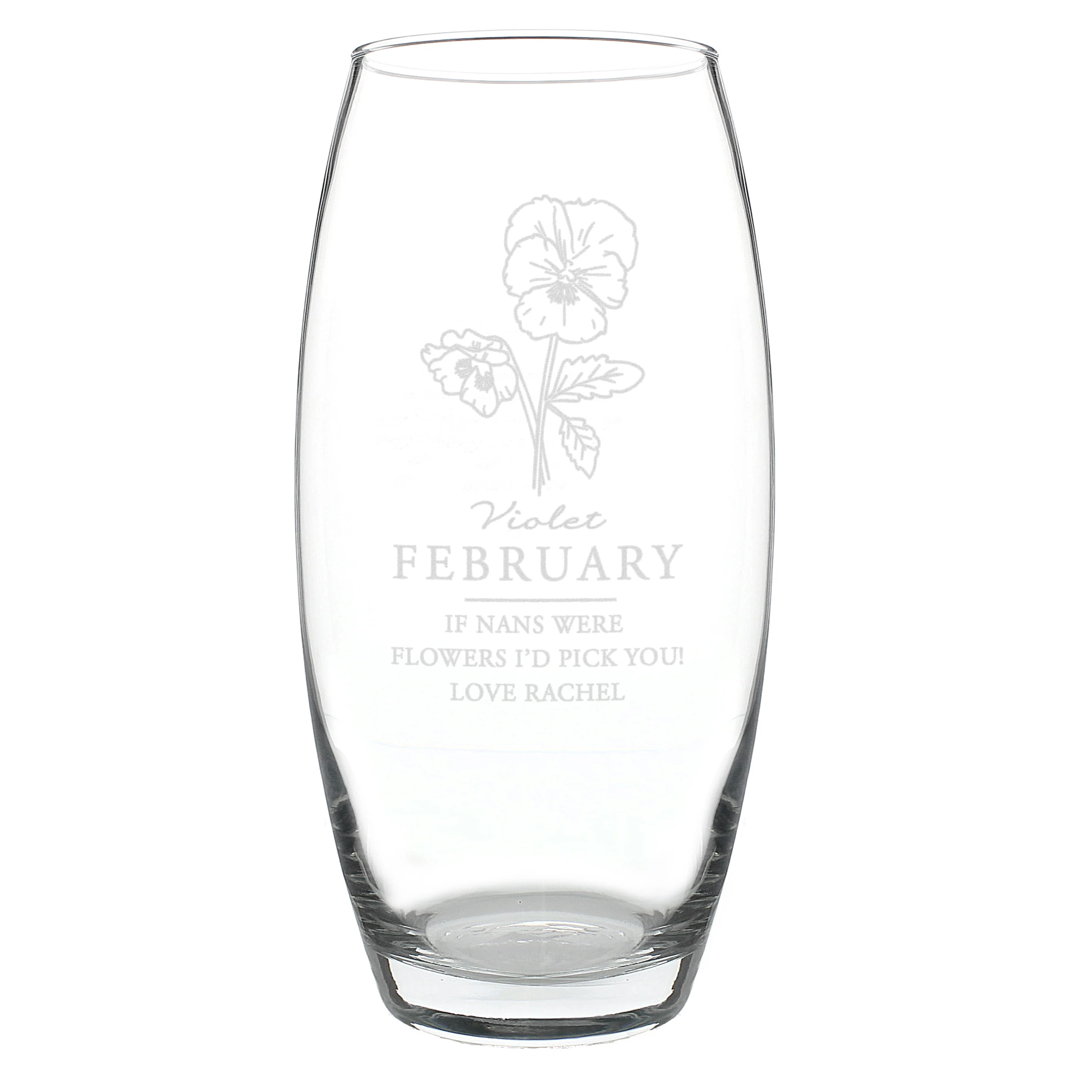 Personalised February Birth Flower Bullet Vase - Image 5
