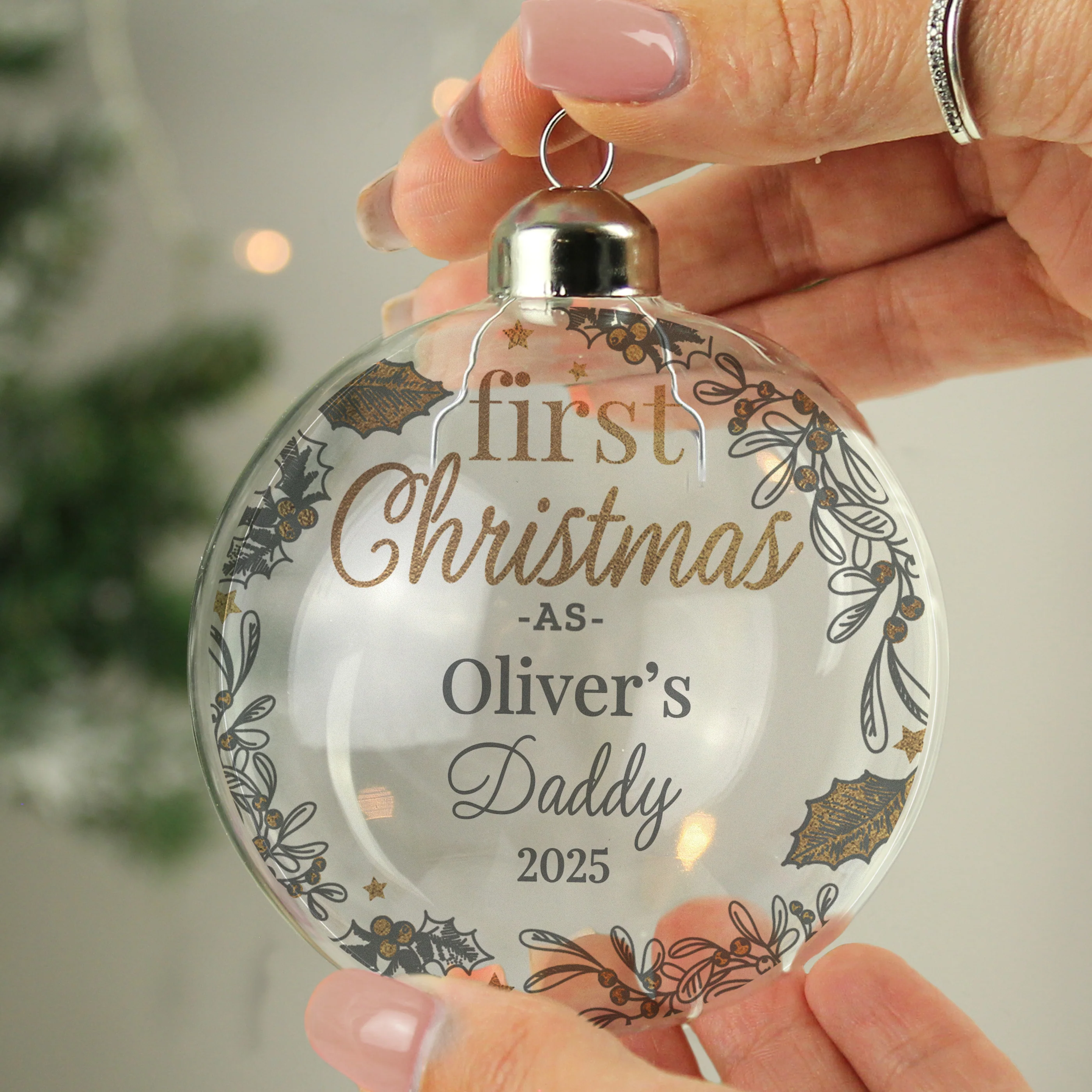 Personalised First Christmas As... Glass Bauble - Image 2