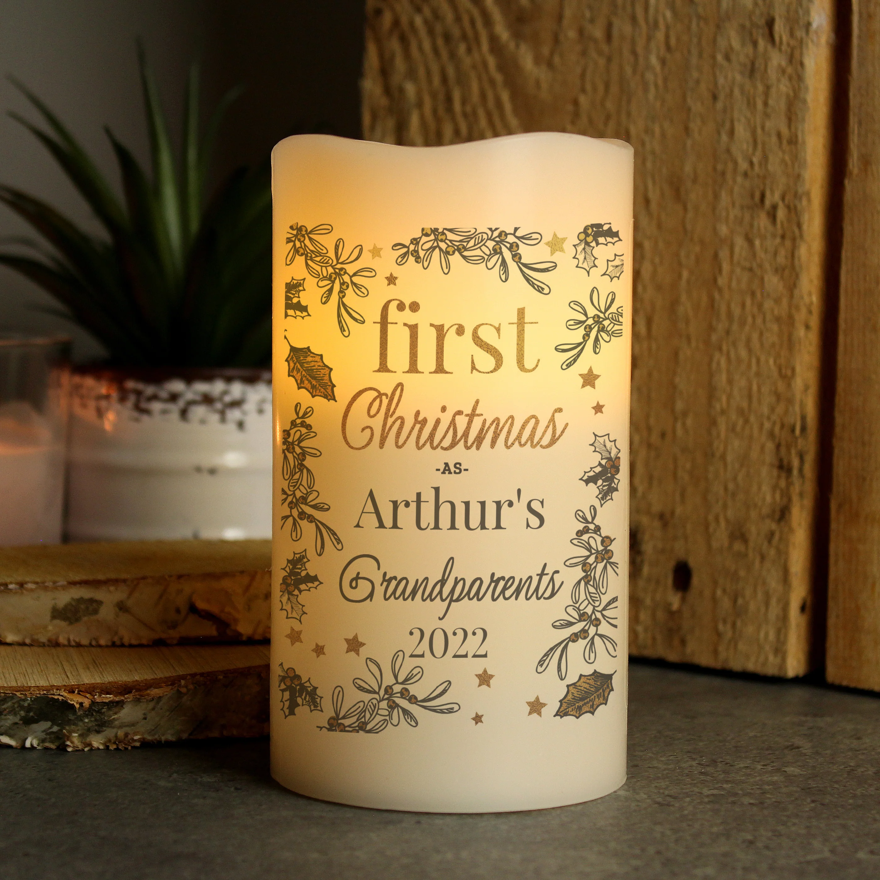Personalised First Christmas LED Candle - Image 2