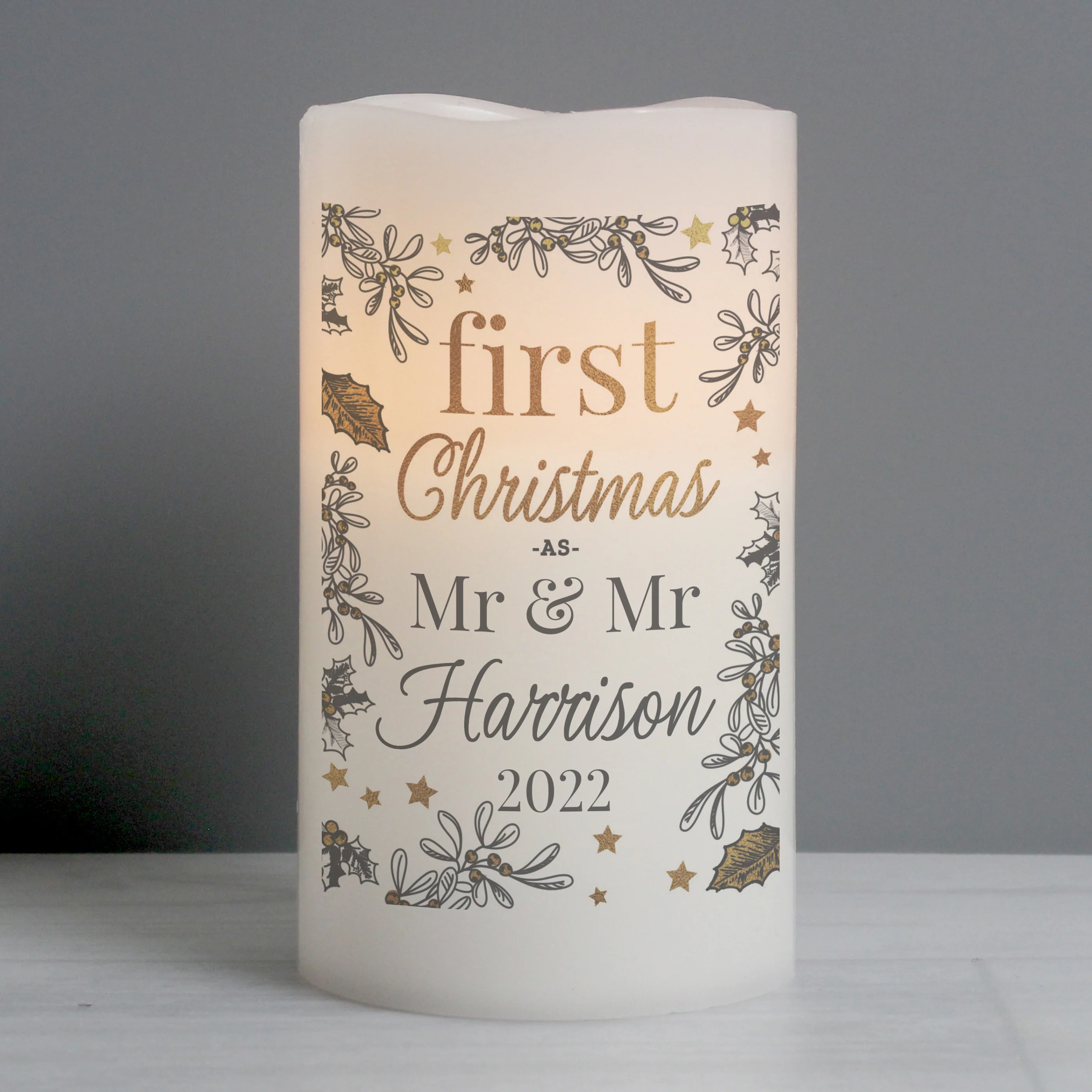 Personalised First Christmas LED Candle - Image 3