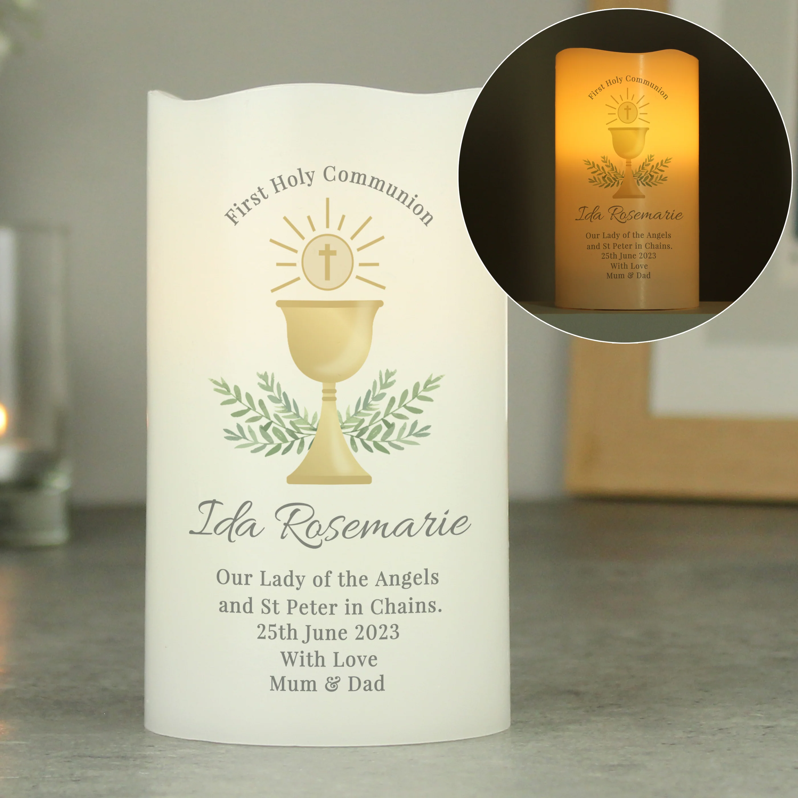 Personalised First Holy Communion LED Candle - Image 2