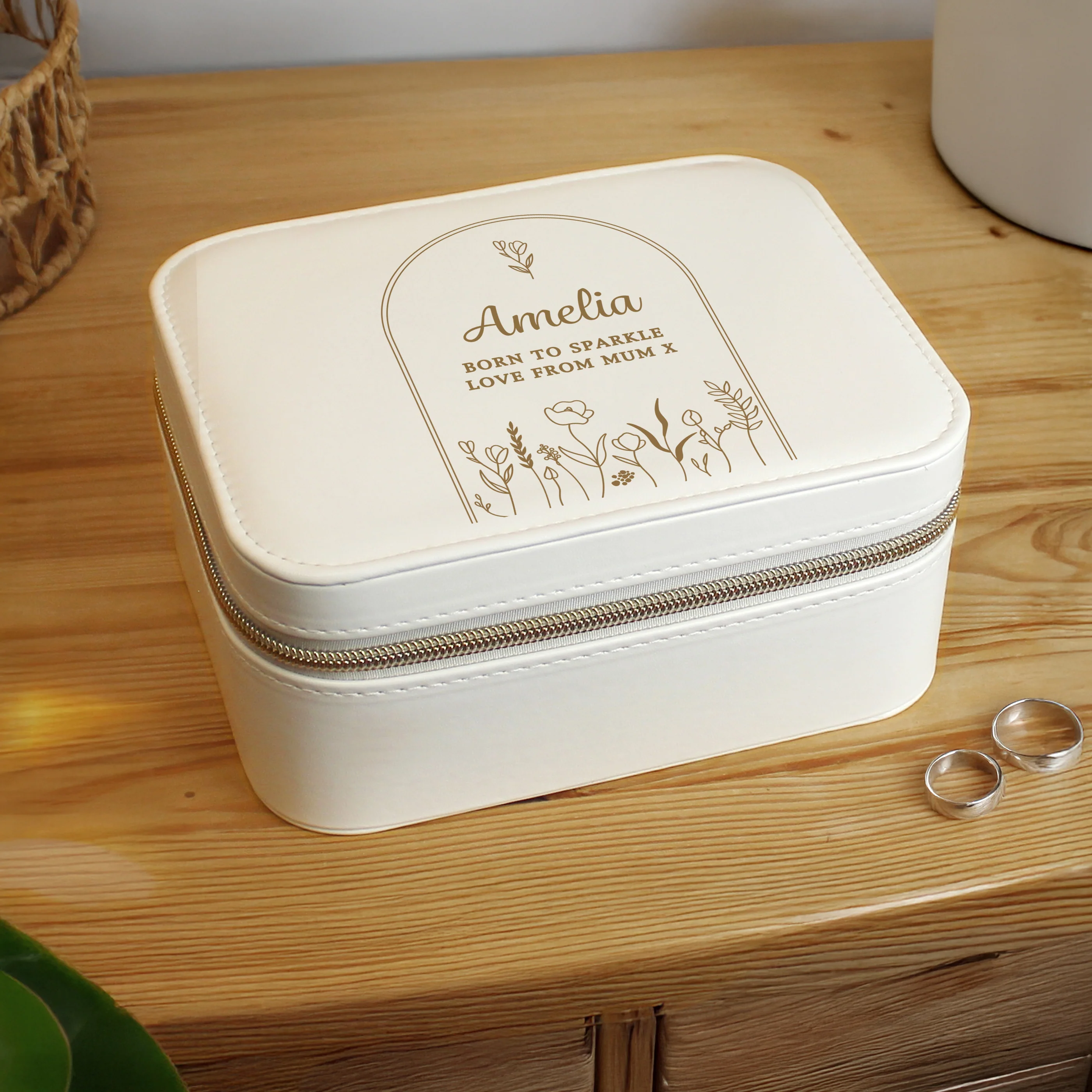 Personalised Floral Arch Travel Jewellery Box - Image 2