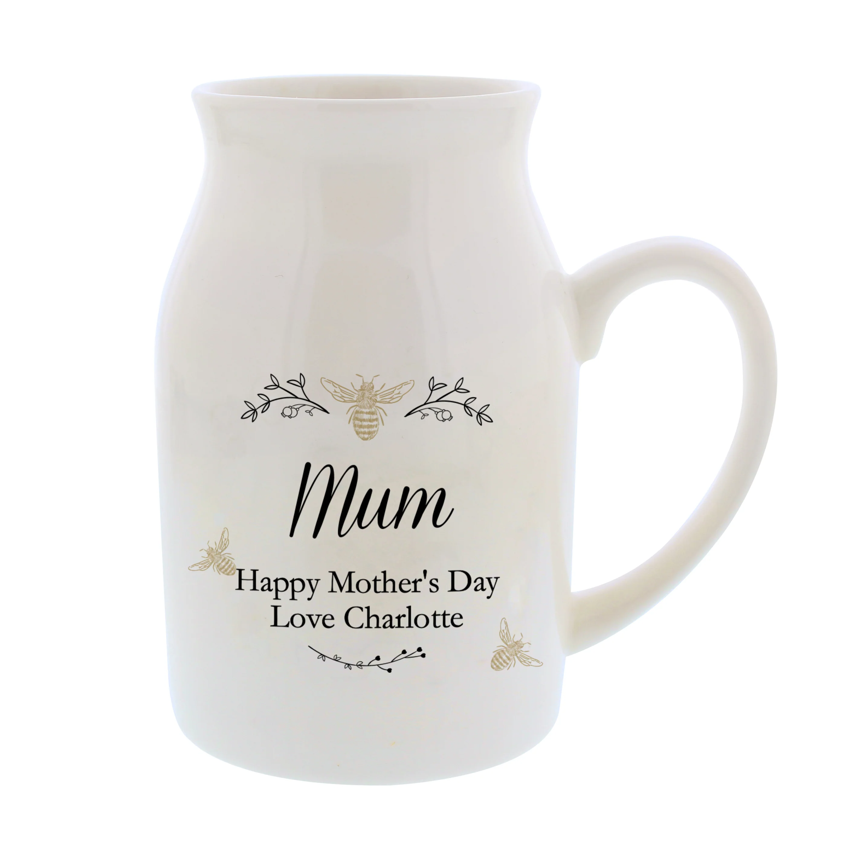 Personalised Floral Bee Flower Jug Vase - Image 5