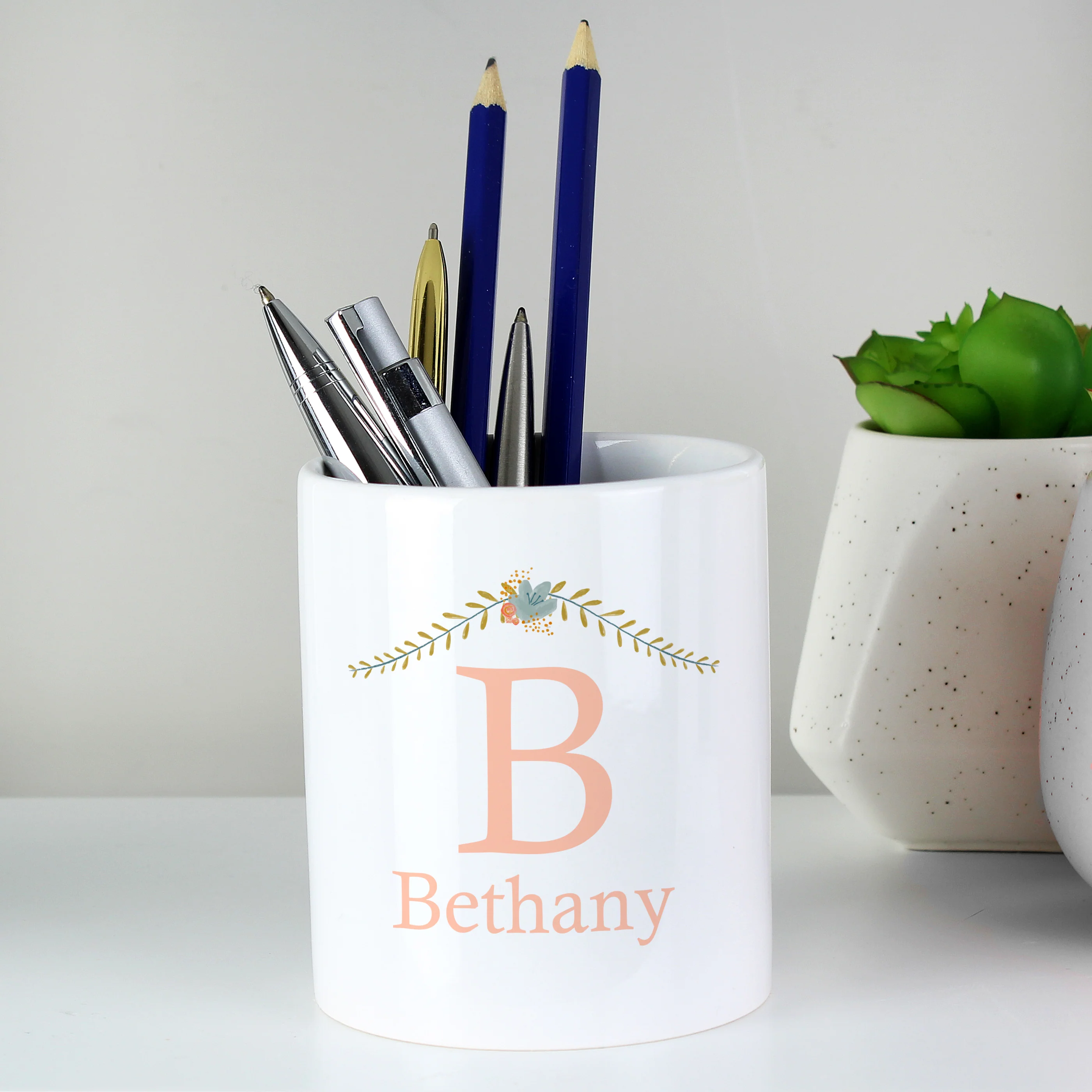 Personalised Floral Bouquet Ceramic Storage Pot - Image 4