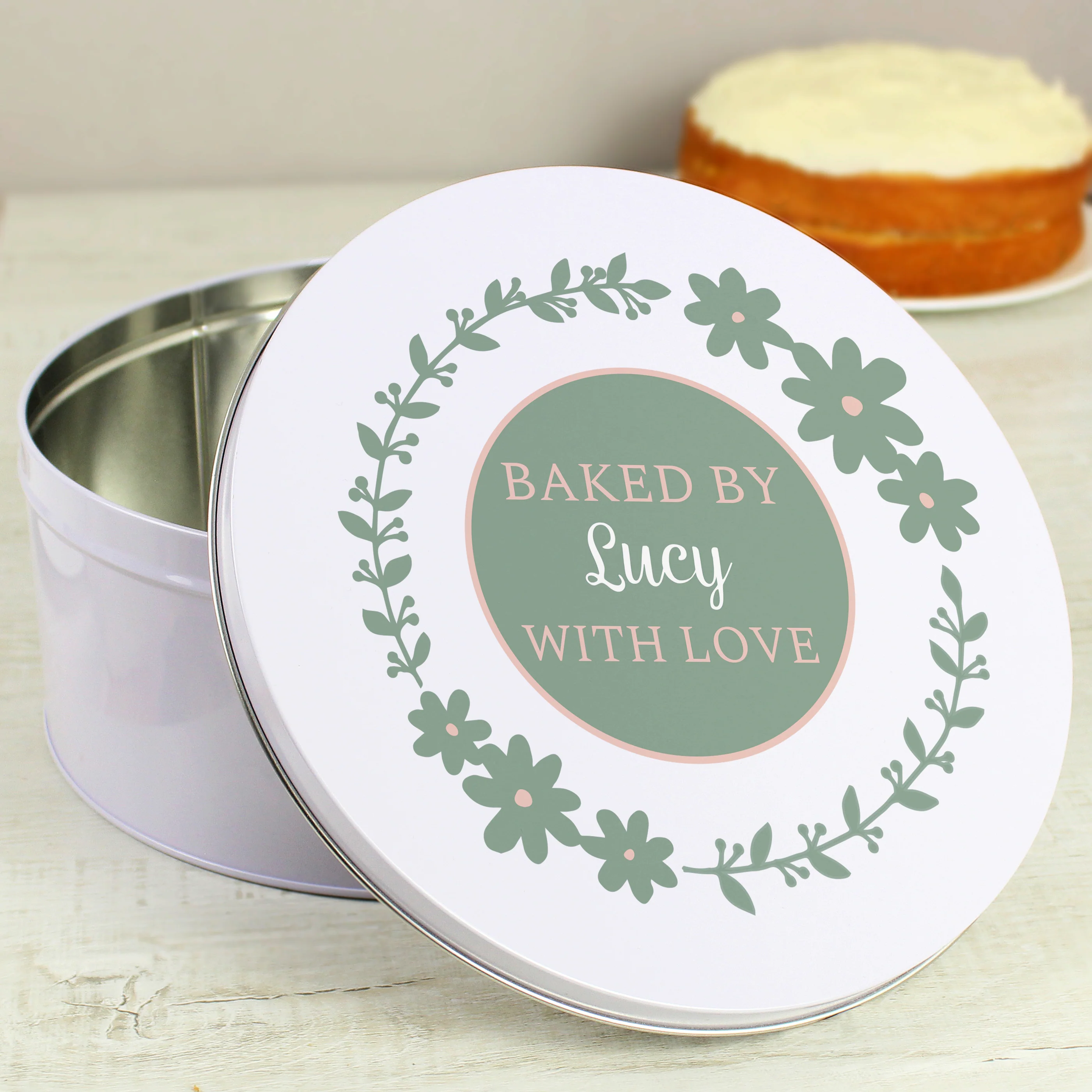 Personalised Floral Cake Tin - Image 3
