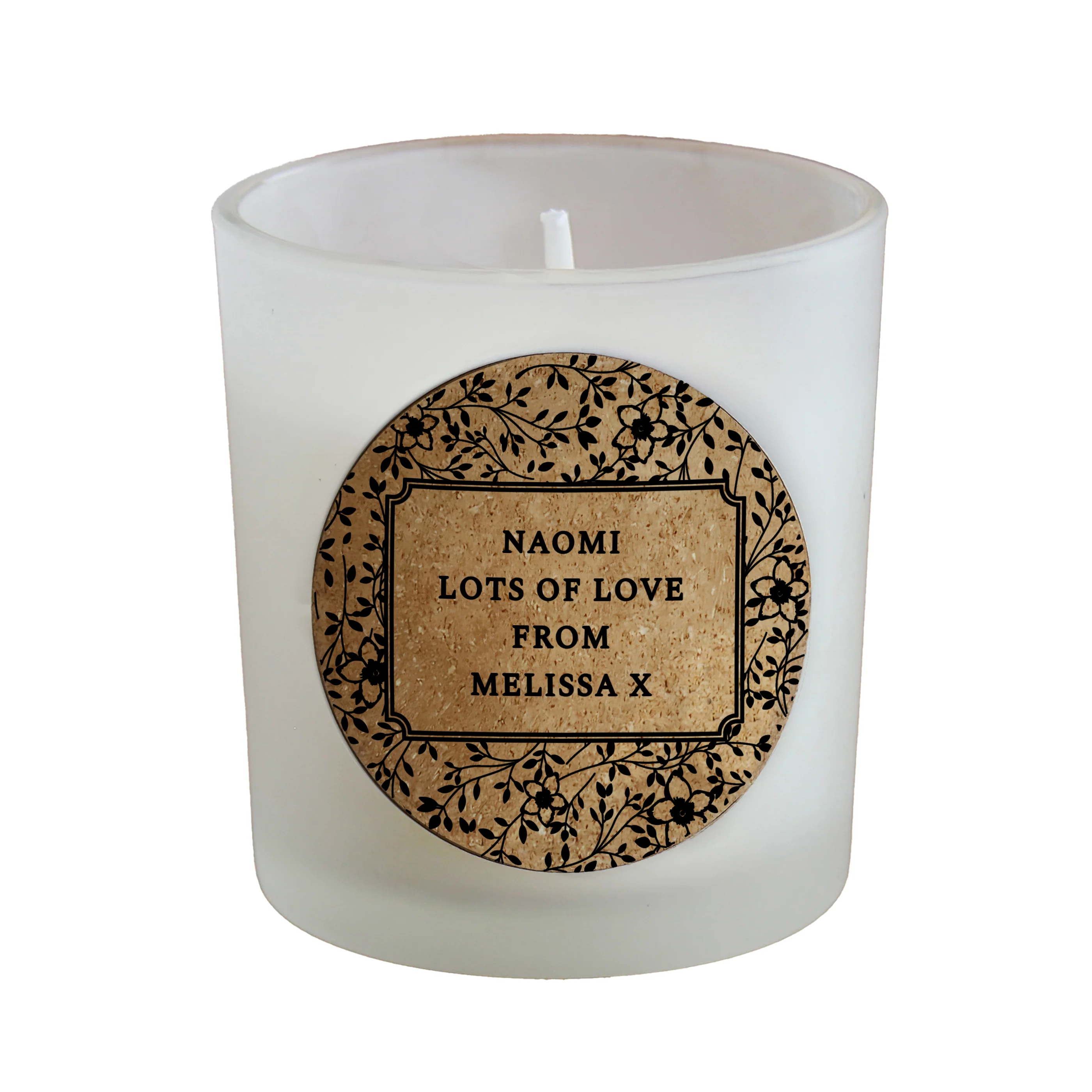 Personalised Floral Cork Label Candle Jar - Image 5