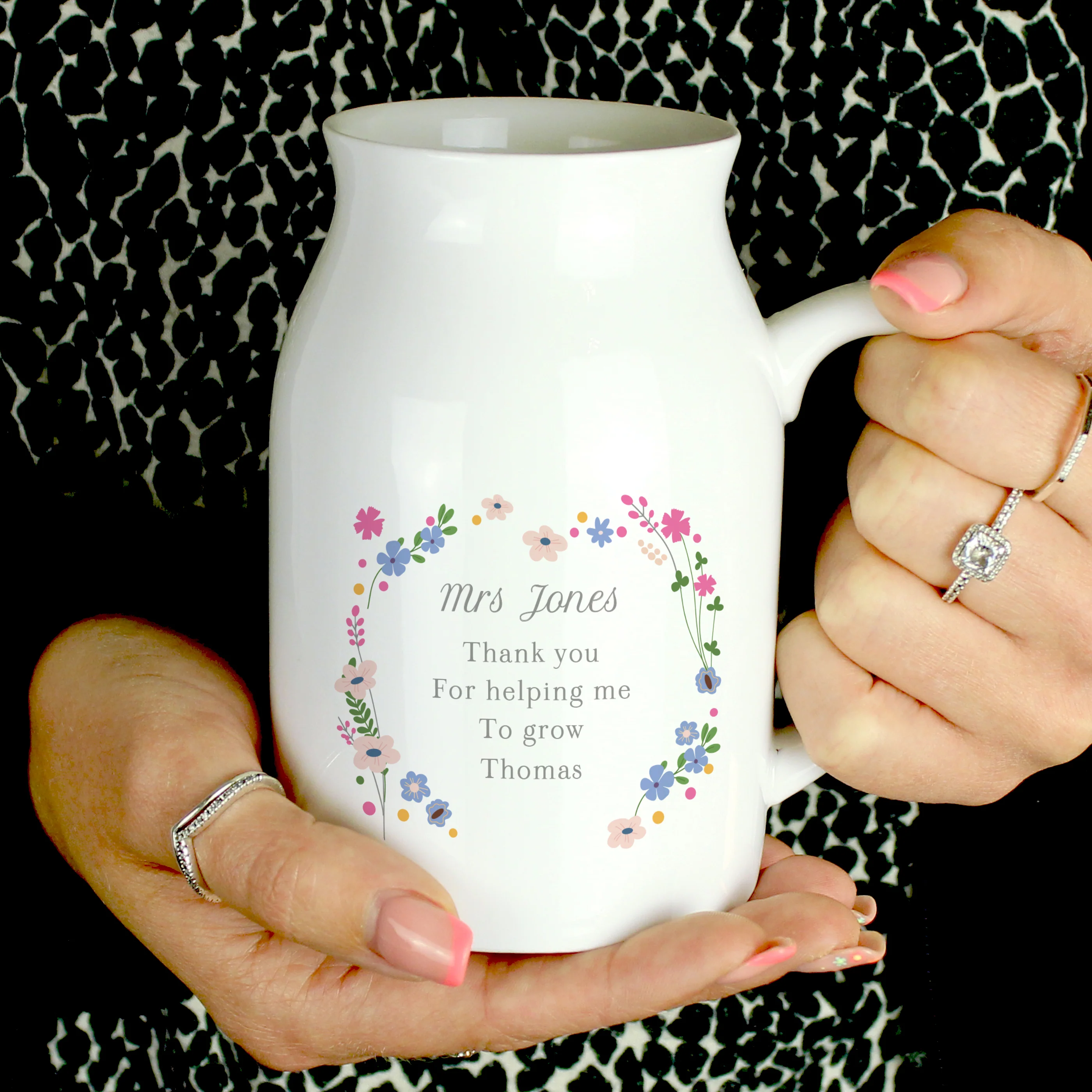 Personalised Floral Flower Jug - Image 3