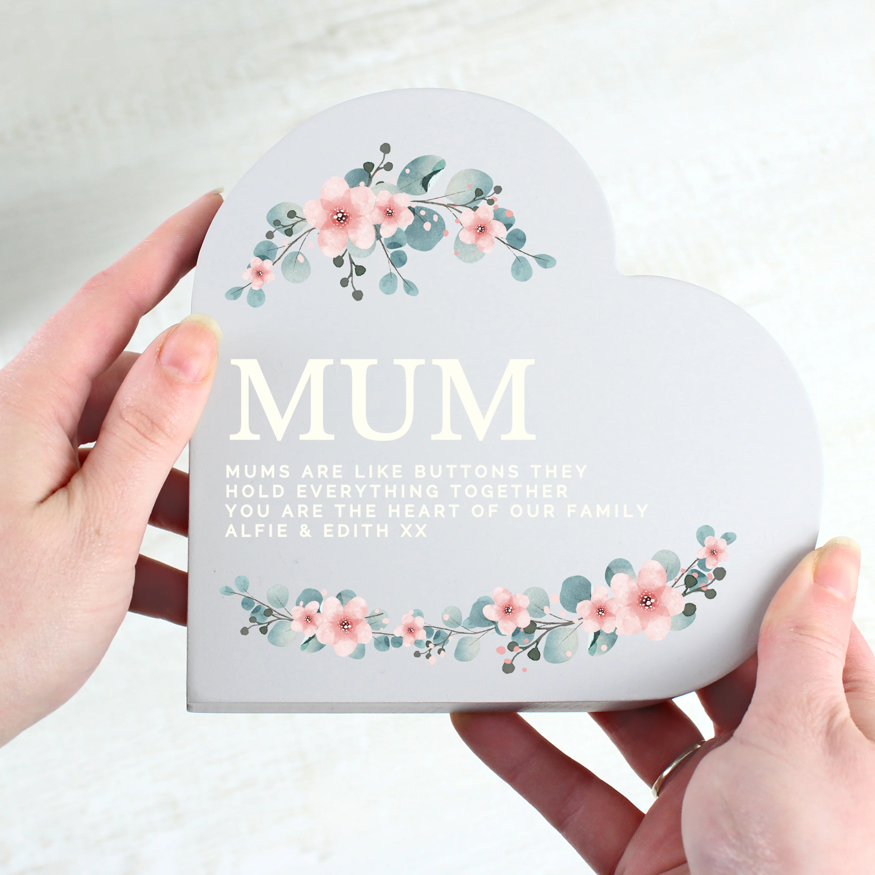 Personalised Floral Free Standing Heart Ornament - Image 2