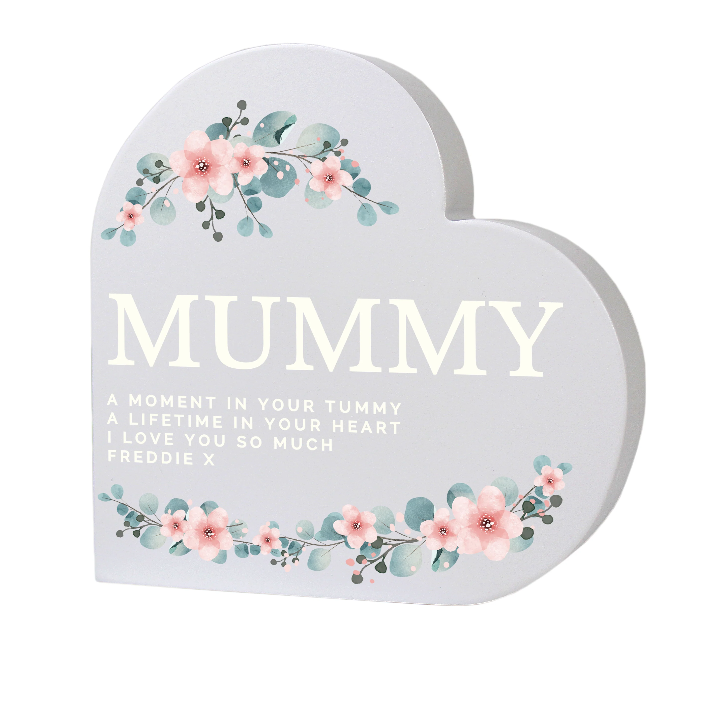 Personalised Floral Free Standing Heart Ornament - Image 5