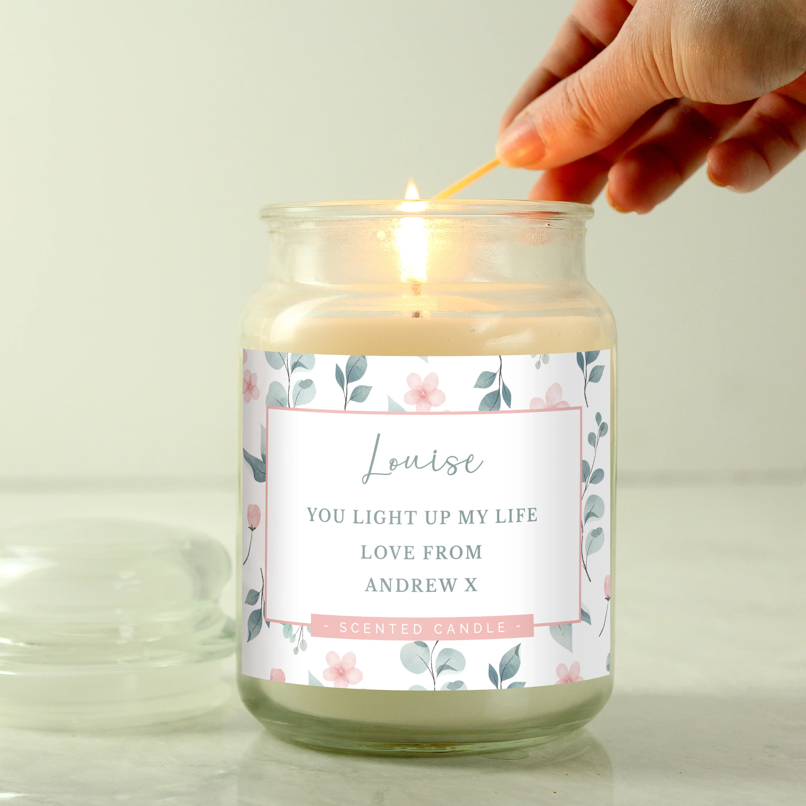 Personalised Floral Large Scented Jar Candle - Image 6