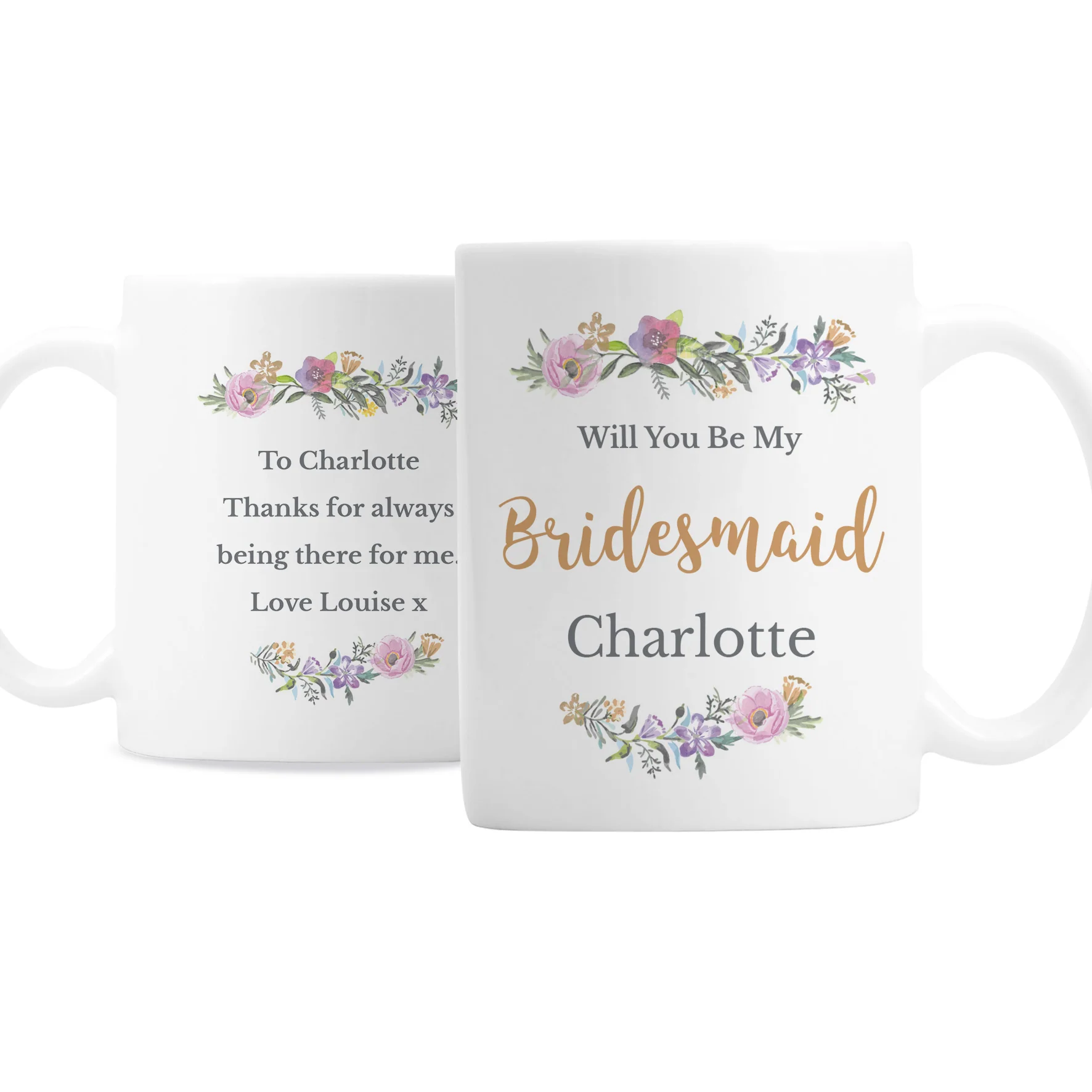 Personalised Floral Message Mug - Image 2