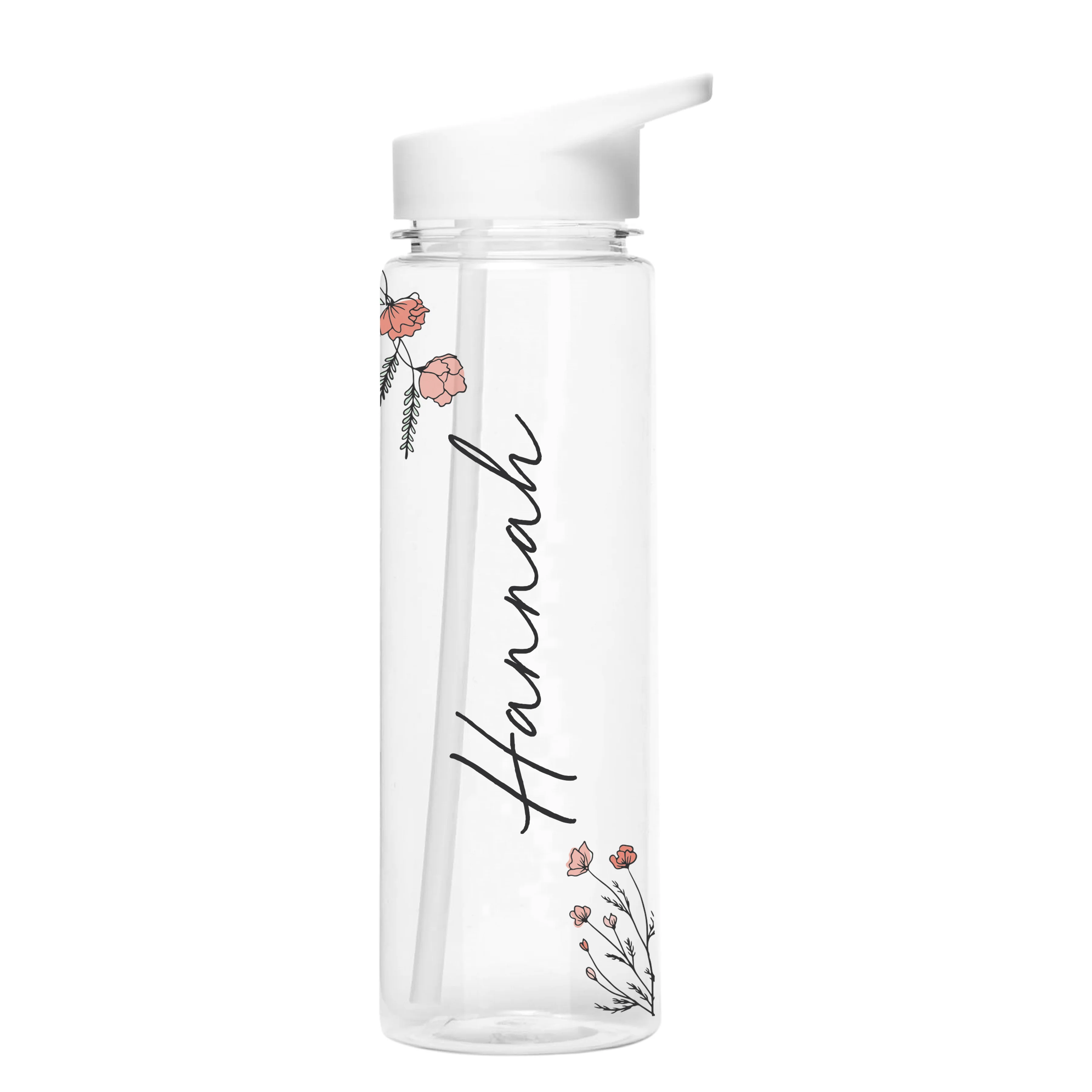 Personalised Floral Name Only Water Bottle - Image 2