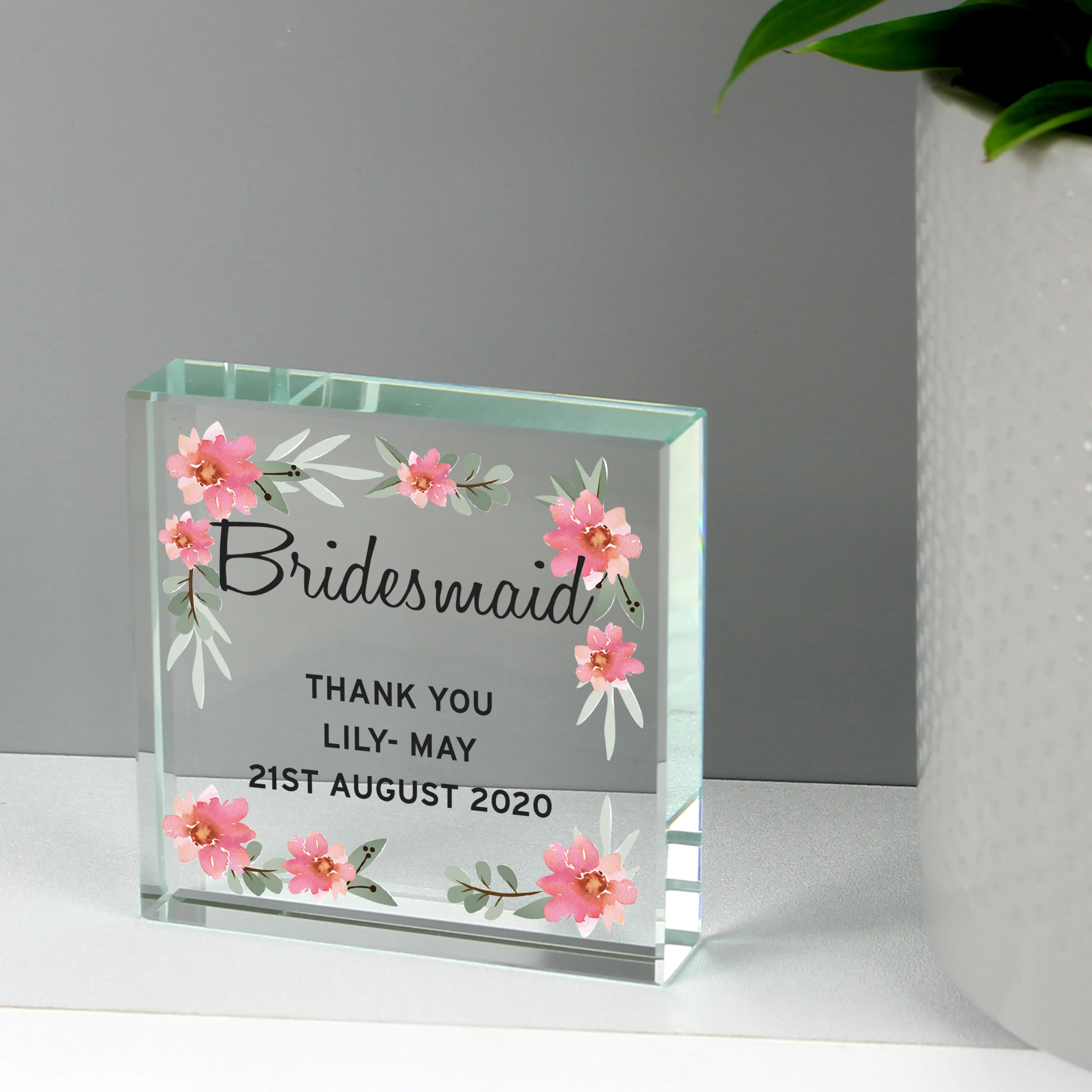 Personalised Floral Sentimental Crystal Token - Image 7