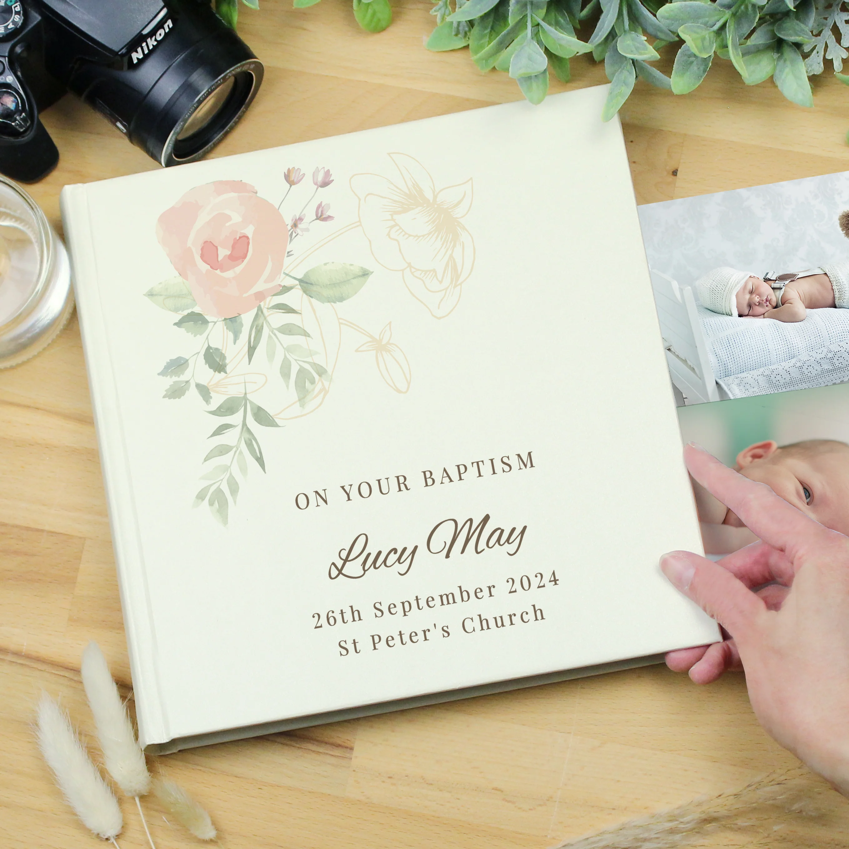 Personalised Floral Square Photo Album - Image 3