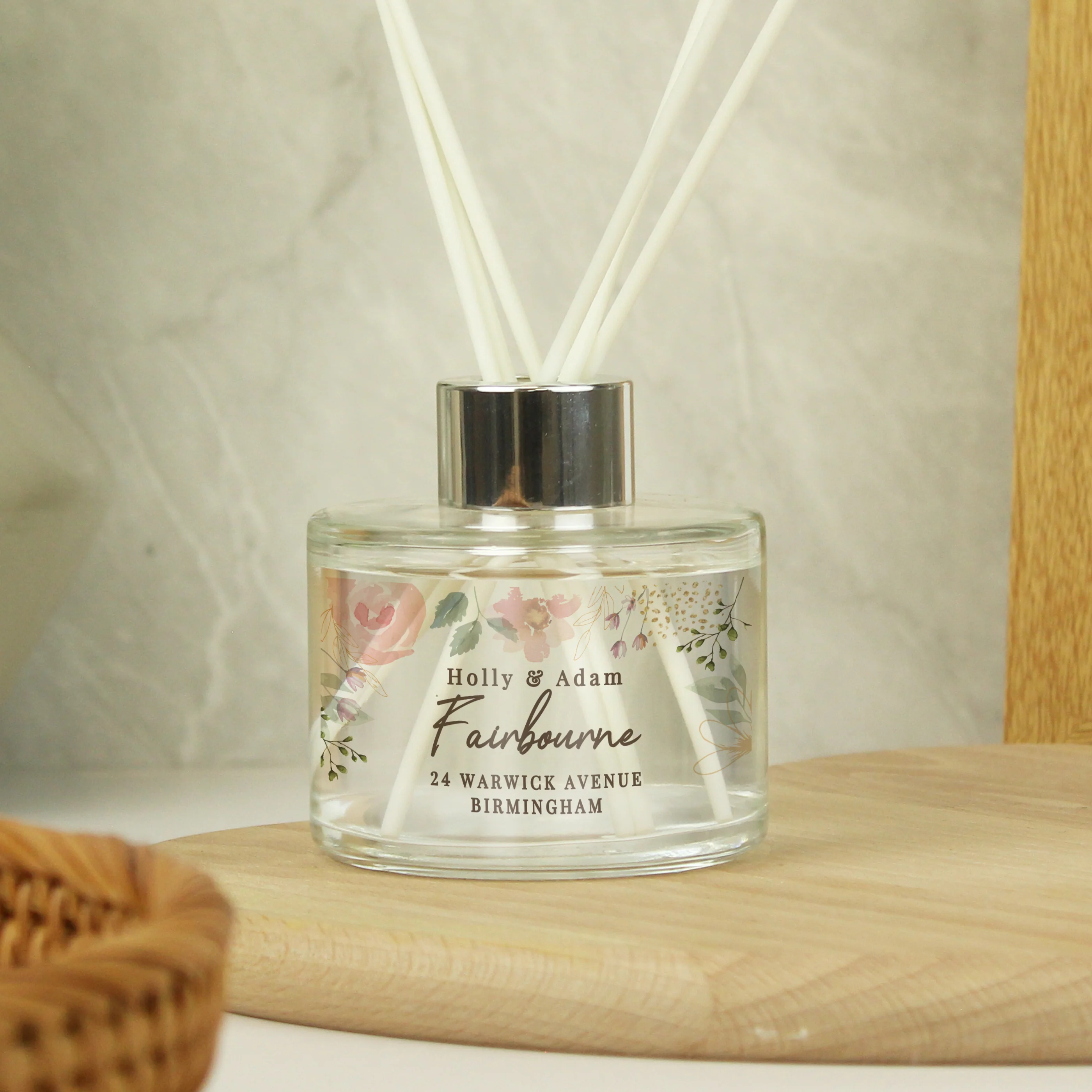 Personalised Floral Watercolour Reed Diffuser - Image 4