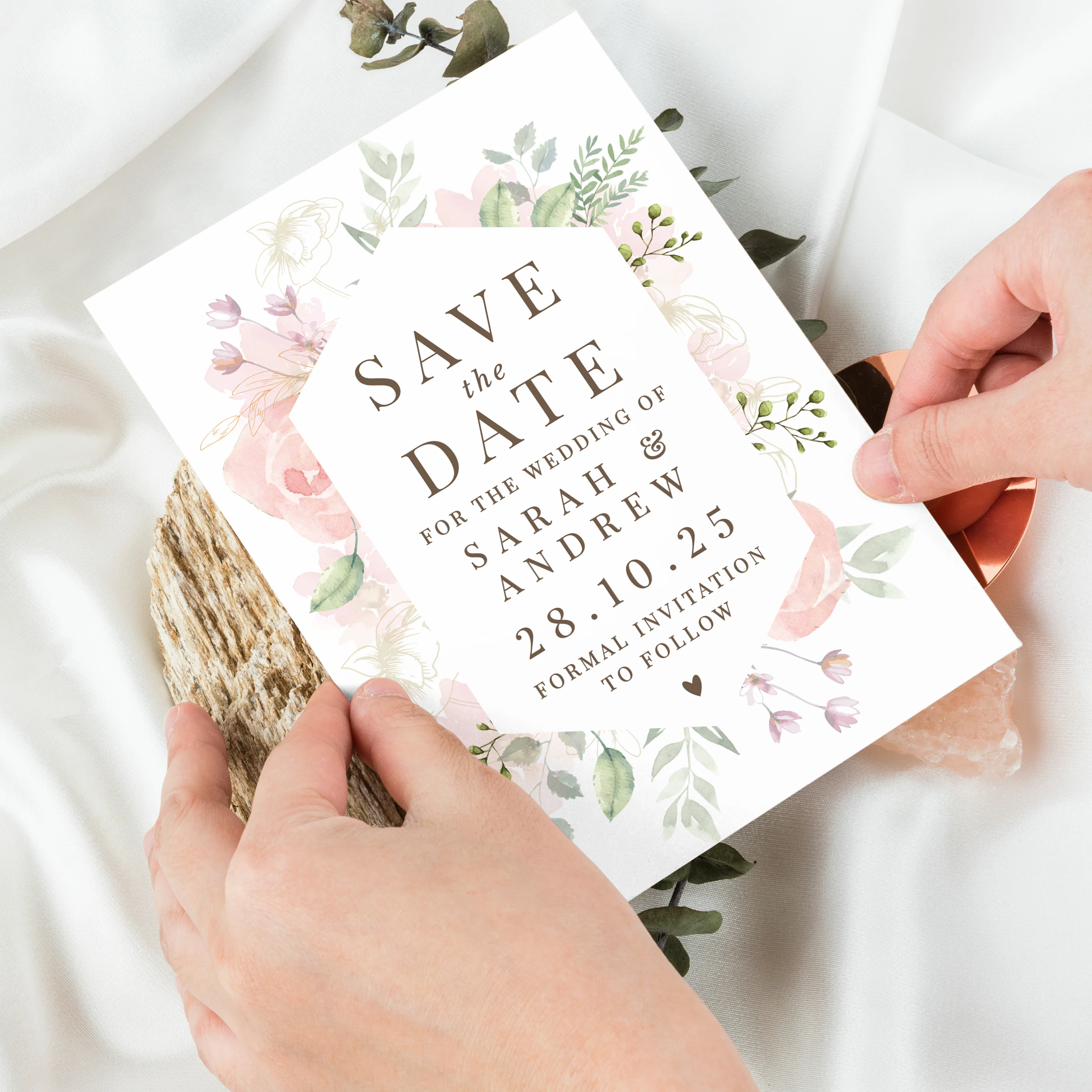 Personalised Floral Wedding Save the Dates Pack of 36 - Image 4