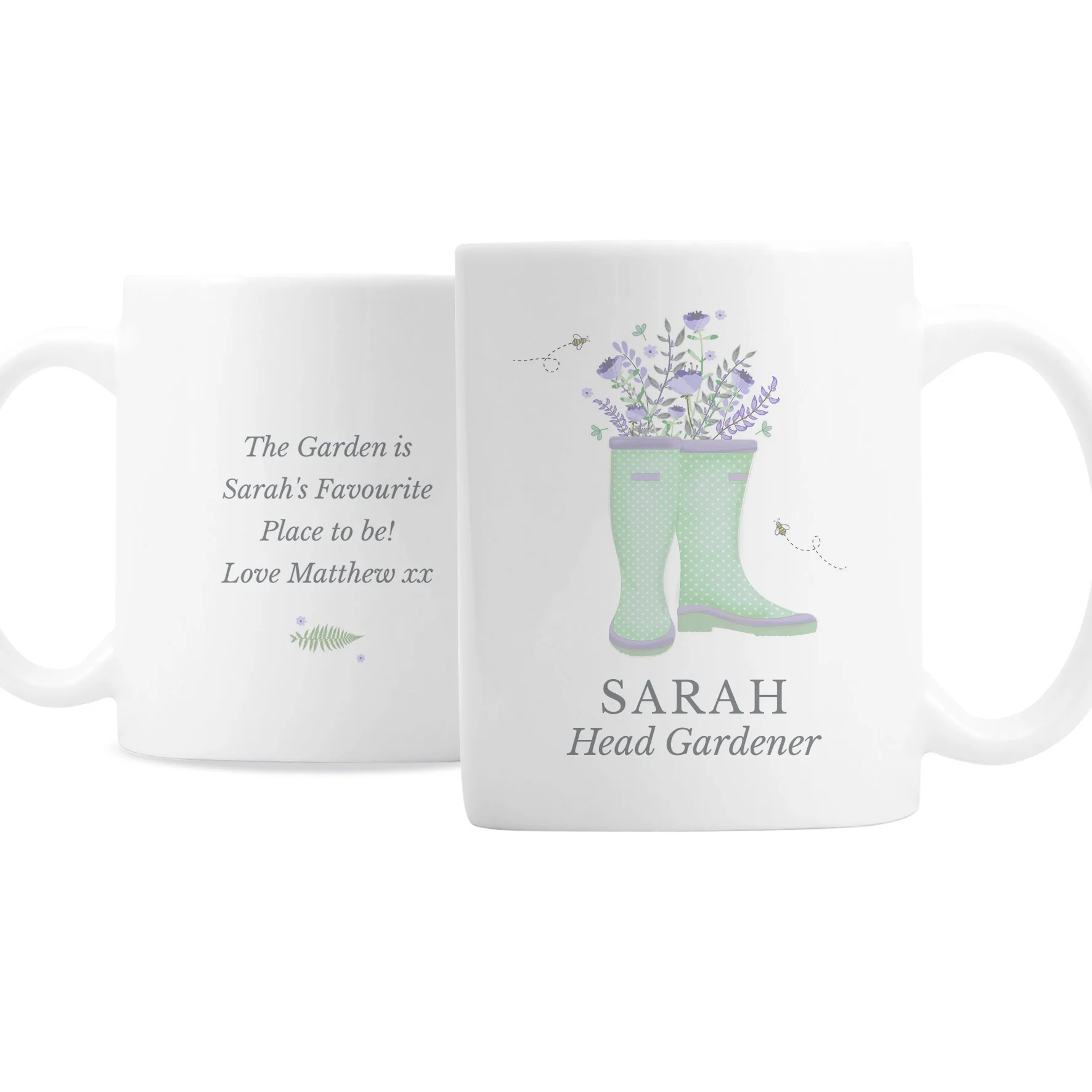 Personalised Floral Wellies Mug - Image 2