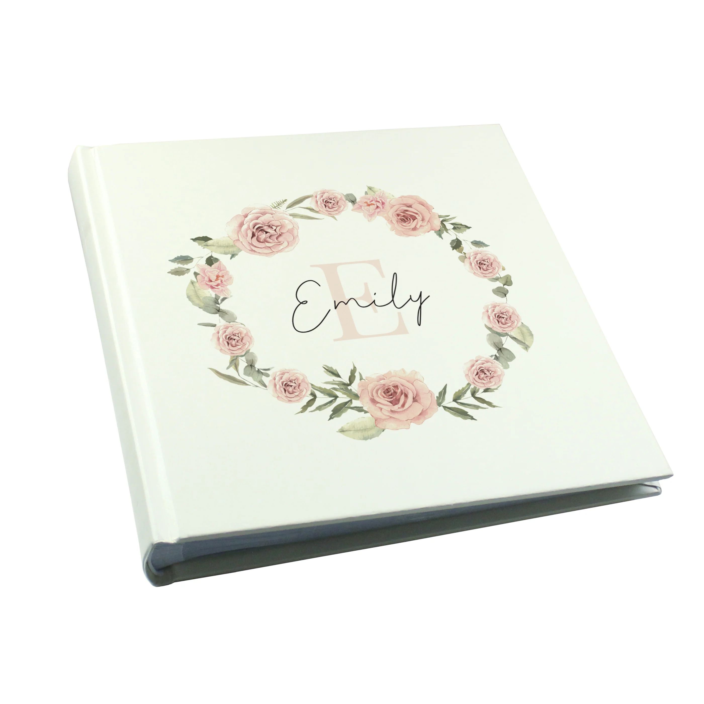 Personalised Floral Wreath Square Photo Album - Image 5