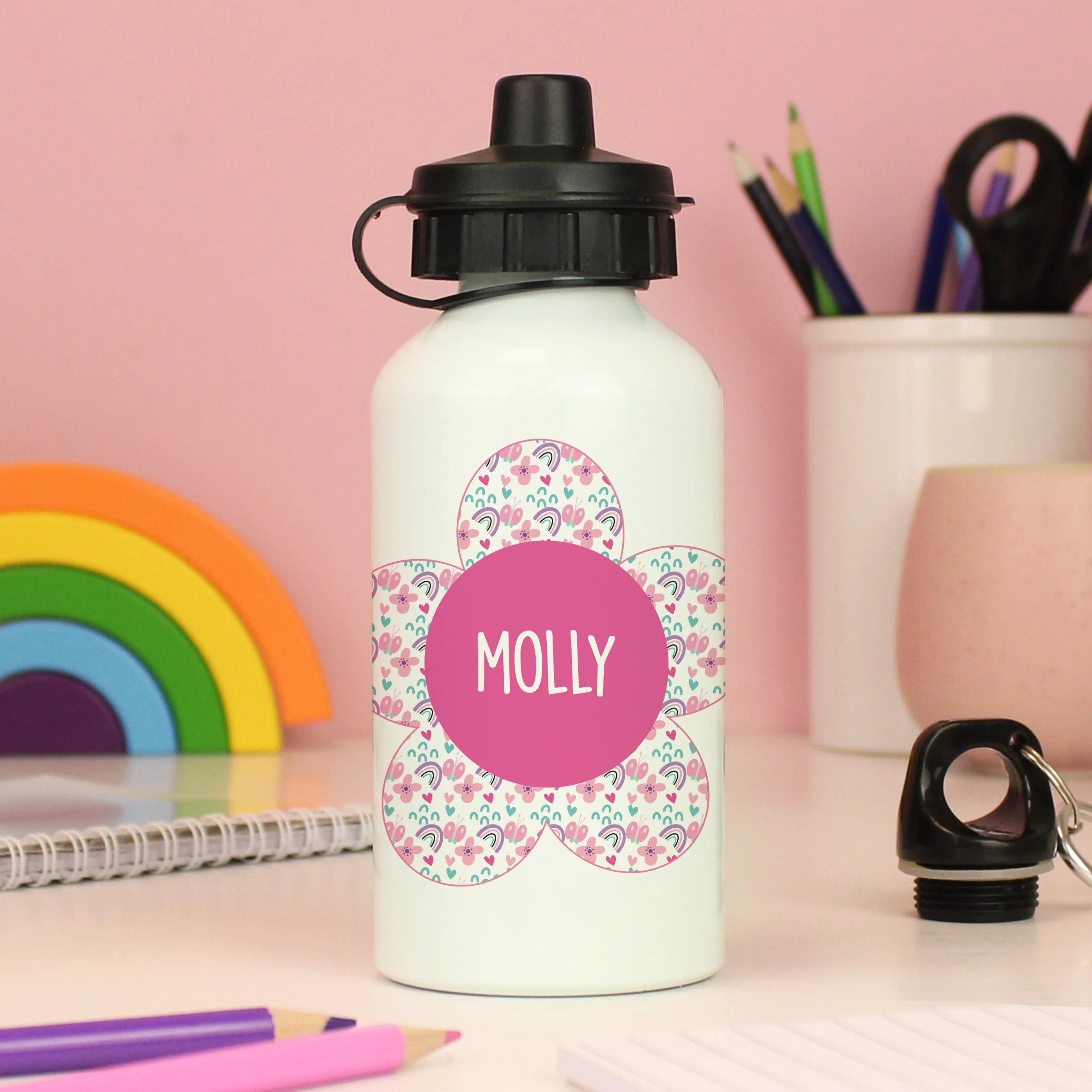 Personalised Flower Drinks Bottle - Image 2