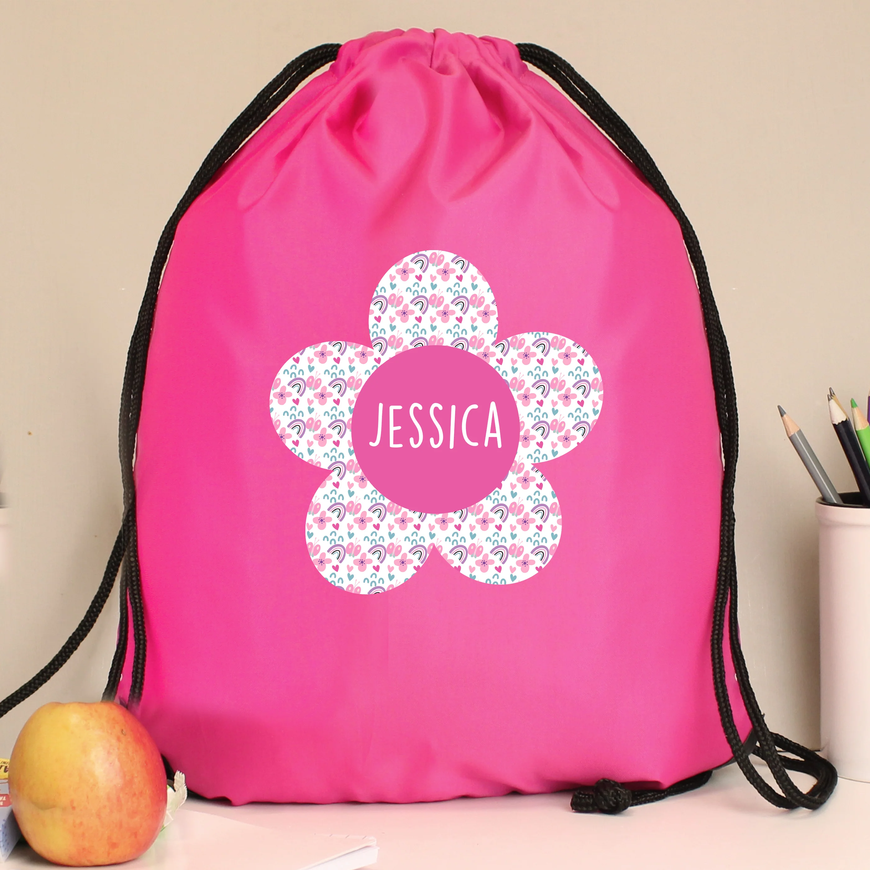 Personalised Flower Pink Kit Bag - Image 4