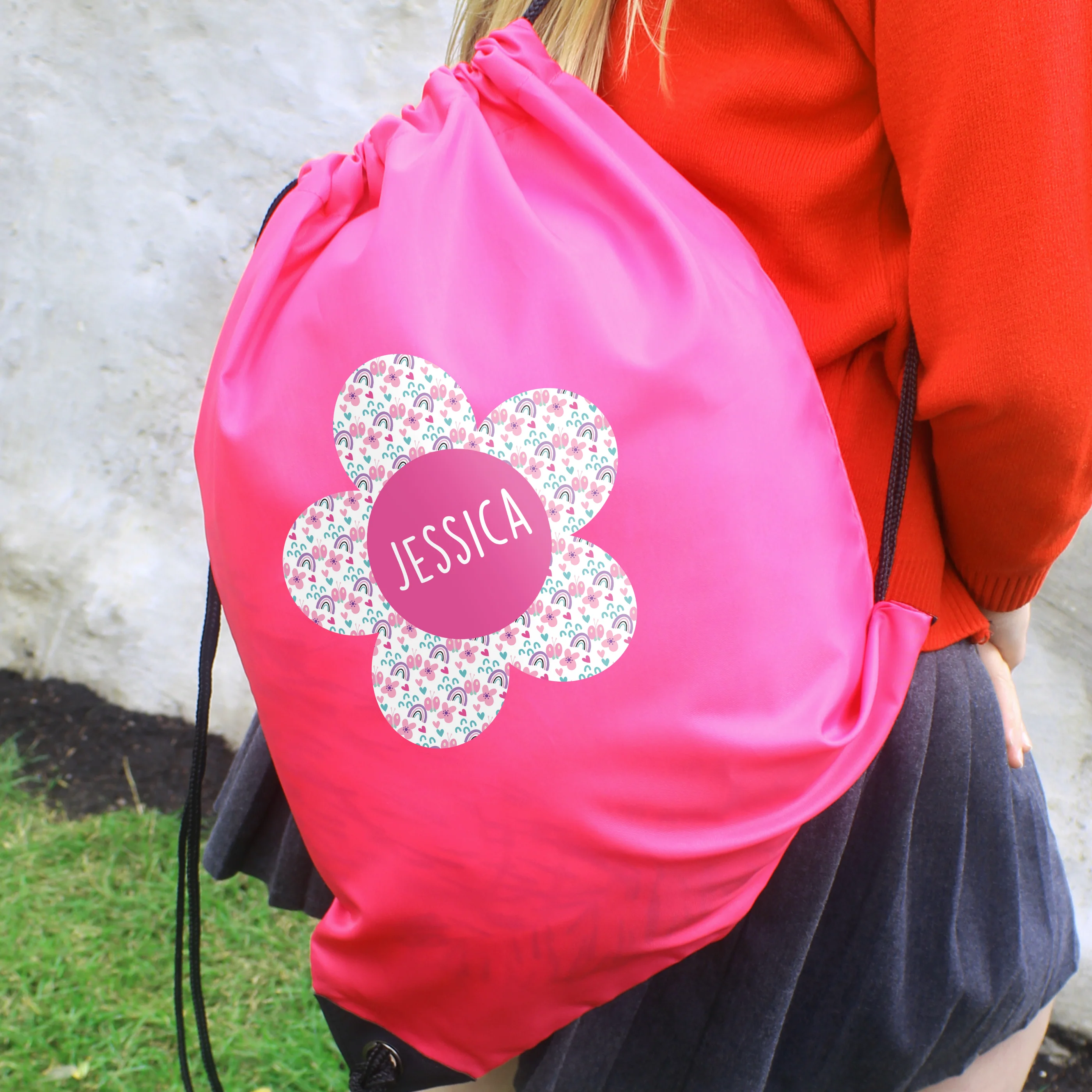 Personalised Flower Pink Kit Bag - Image 7