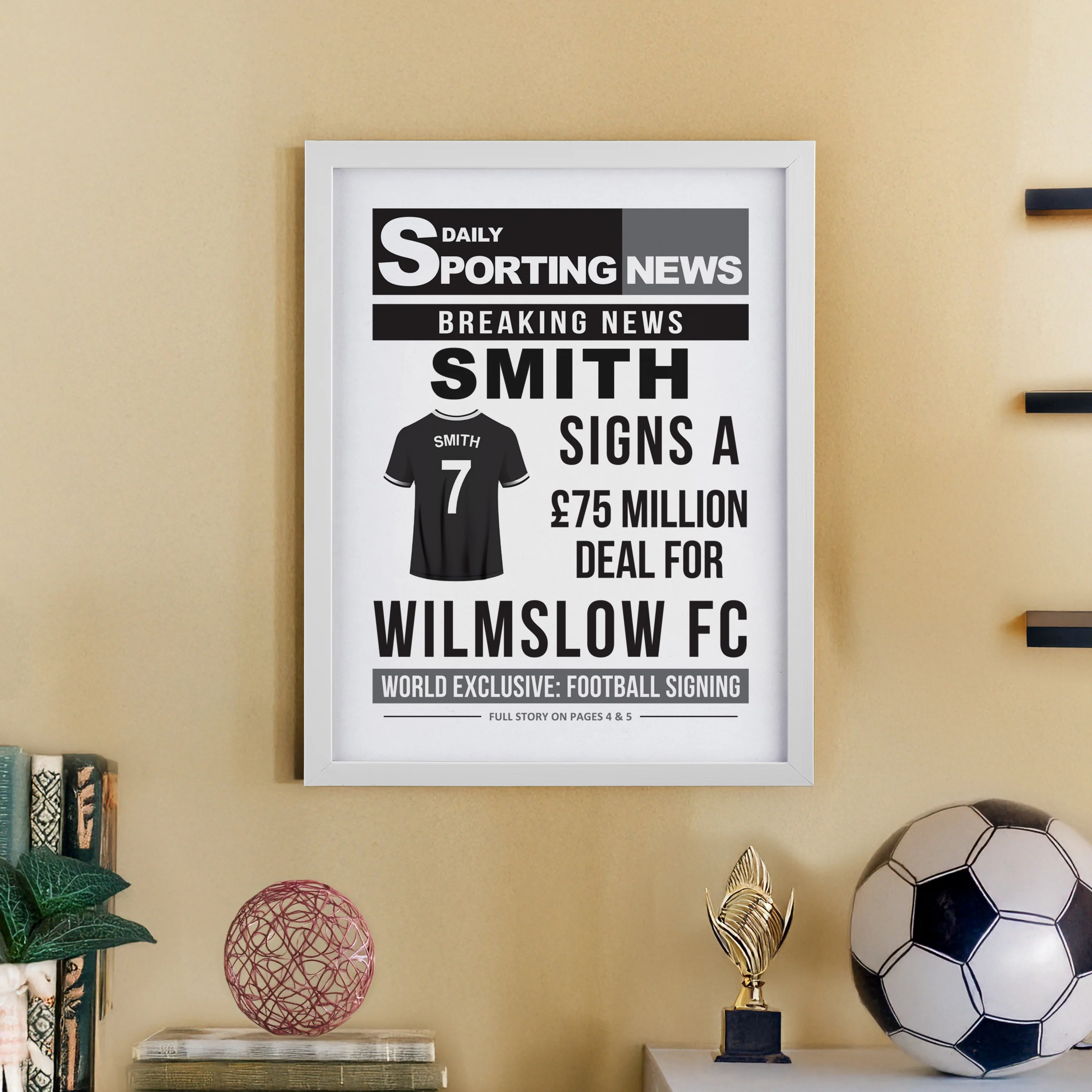 Personalised Football News White Poster Frame - Image 10