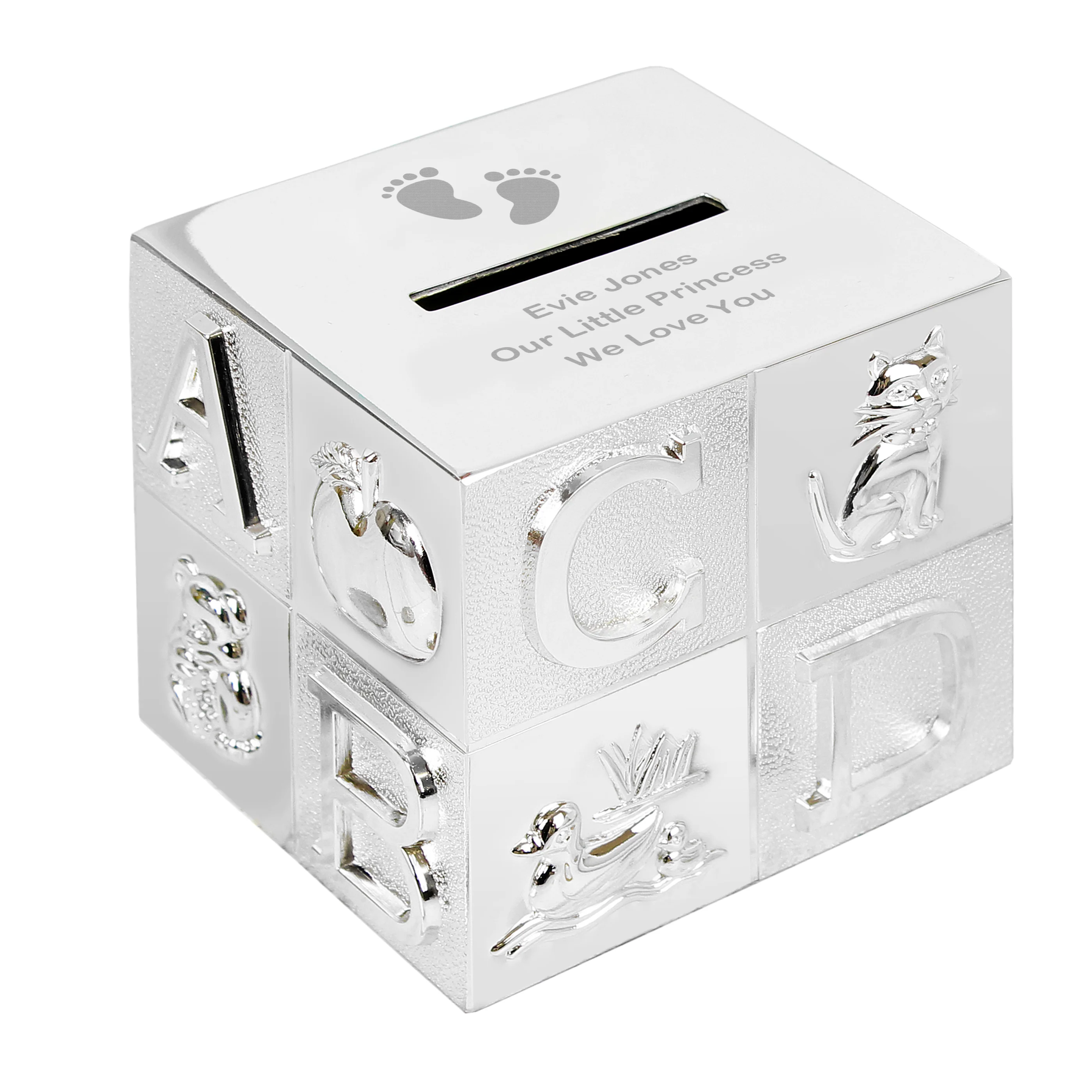 Personalised Footprints ABC Money Box - Image 2