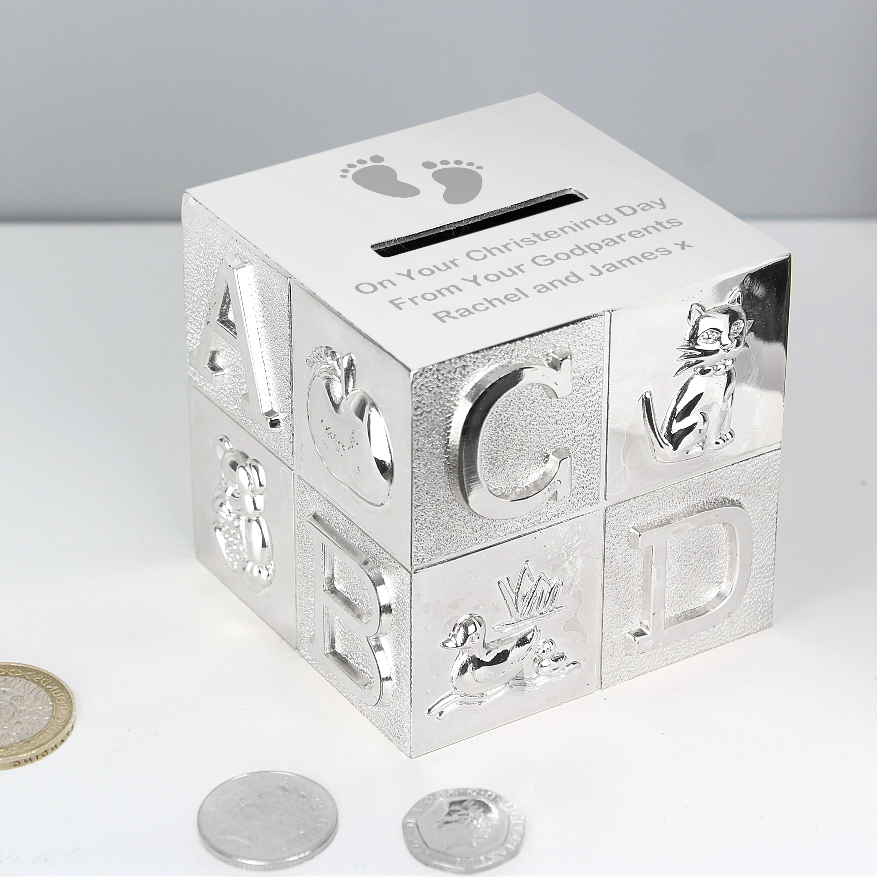 Personalised Footprints ABC Money Box - Image 5
