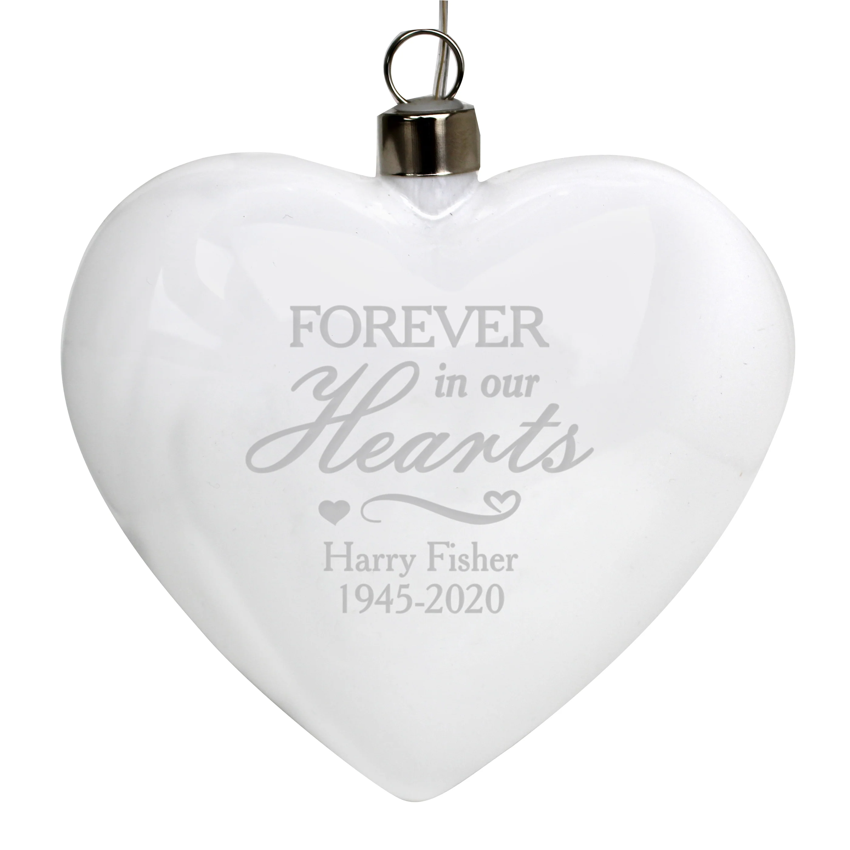 Personalised Forever In Our Hearts LED Hanging Glass Heart - Image 2