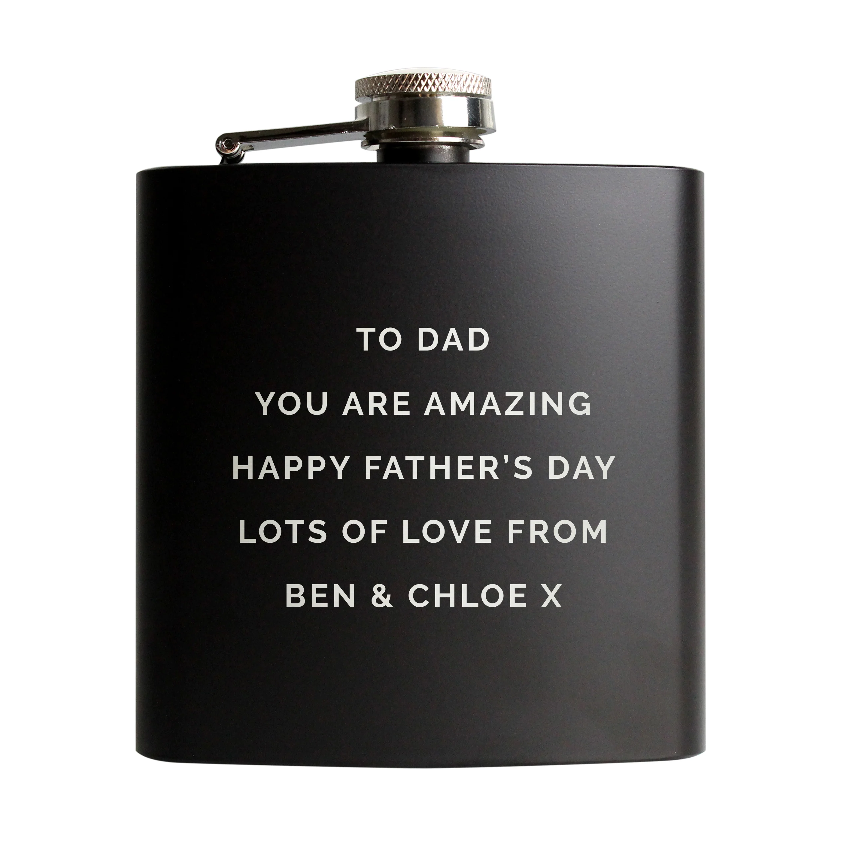 Personalised Free Text Black Hip Flask - Image 5