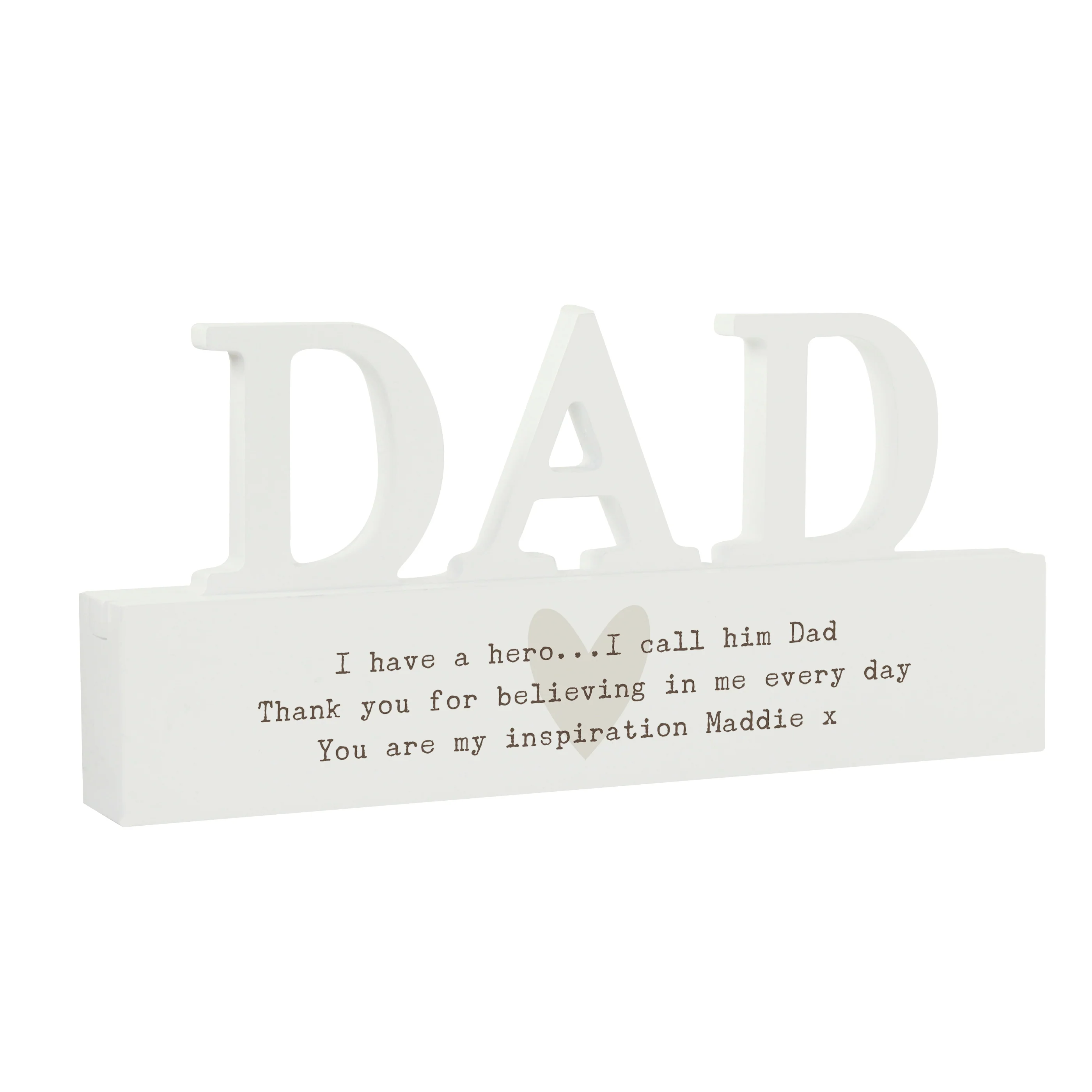 Personalised Free Text Heart Wooden Dad Ornament