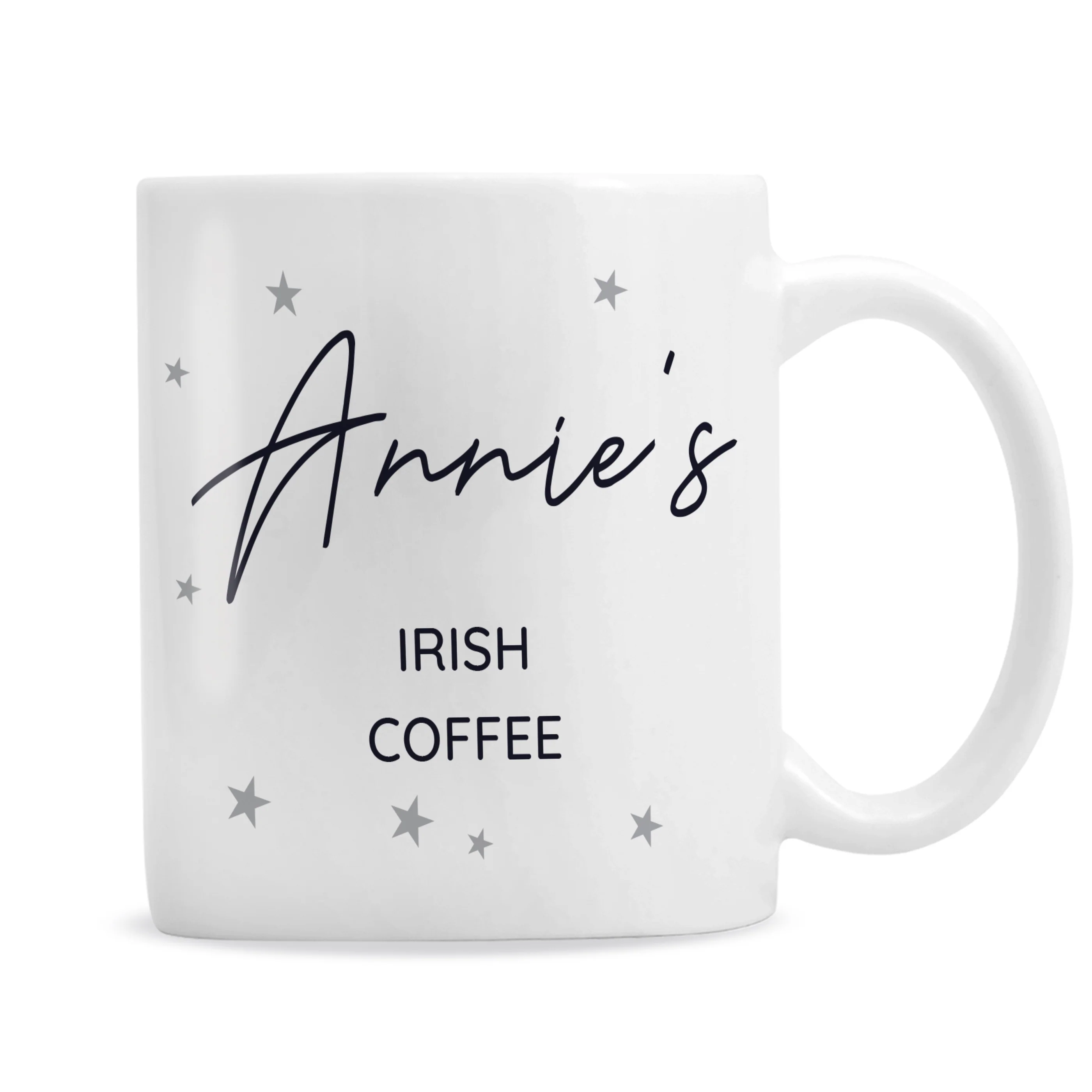 Personalised Free Text Little Grey Stars Mug - Image 4