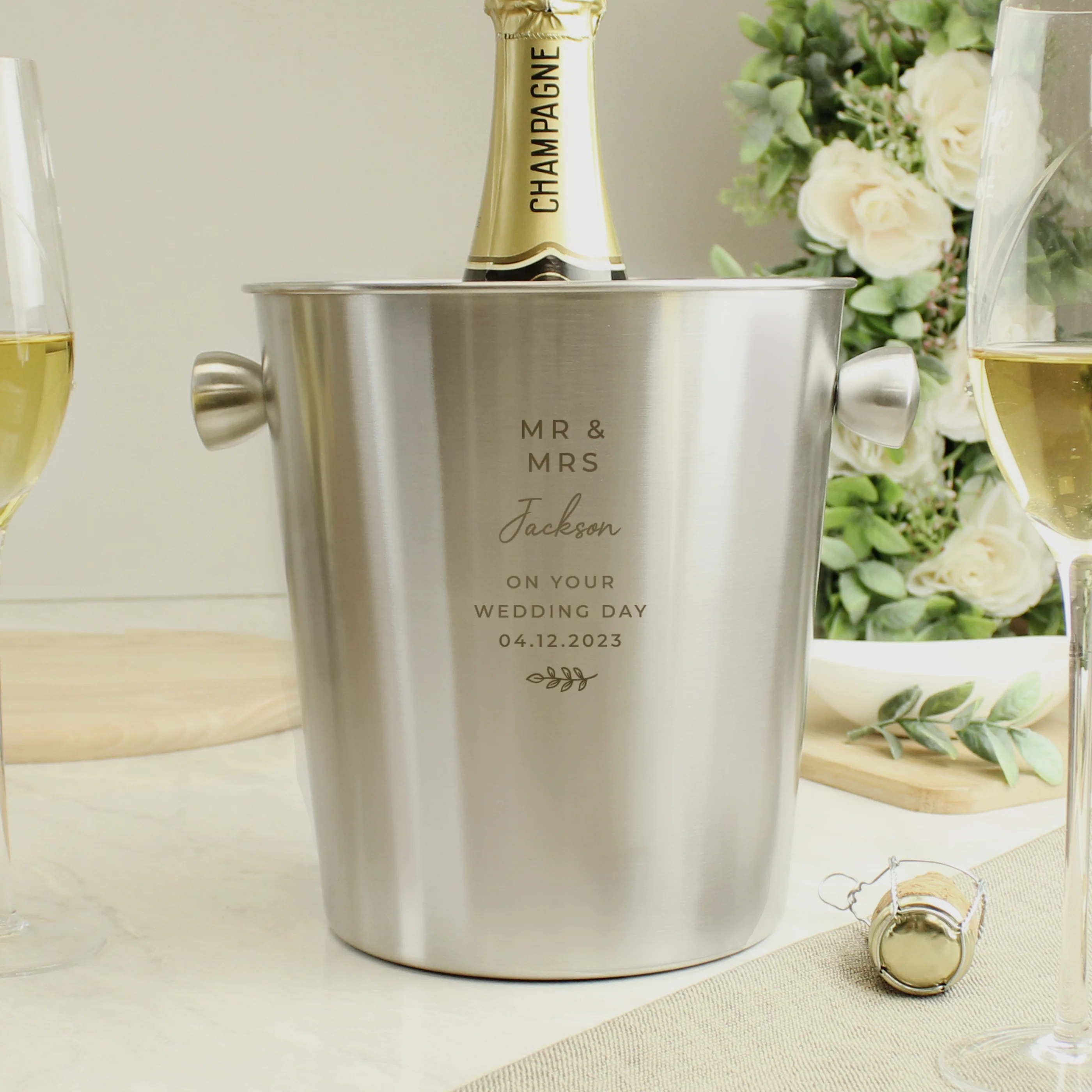 Personalised Free Text Stainless Steel Ice Bucket - Image 3