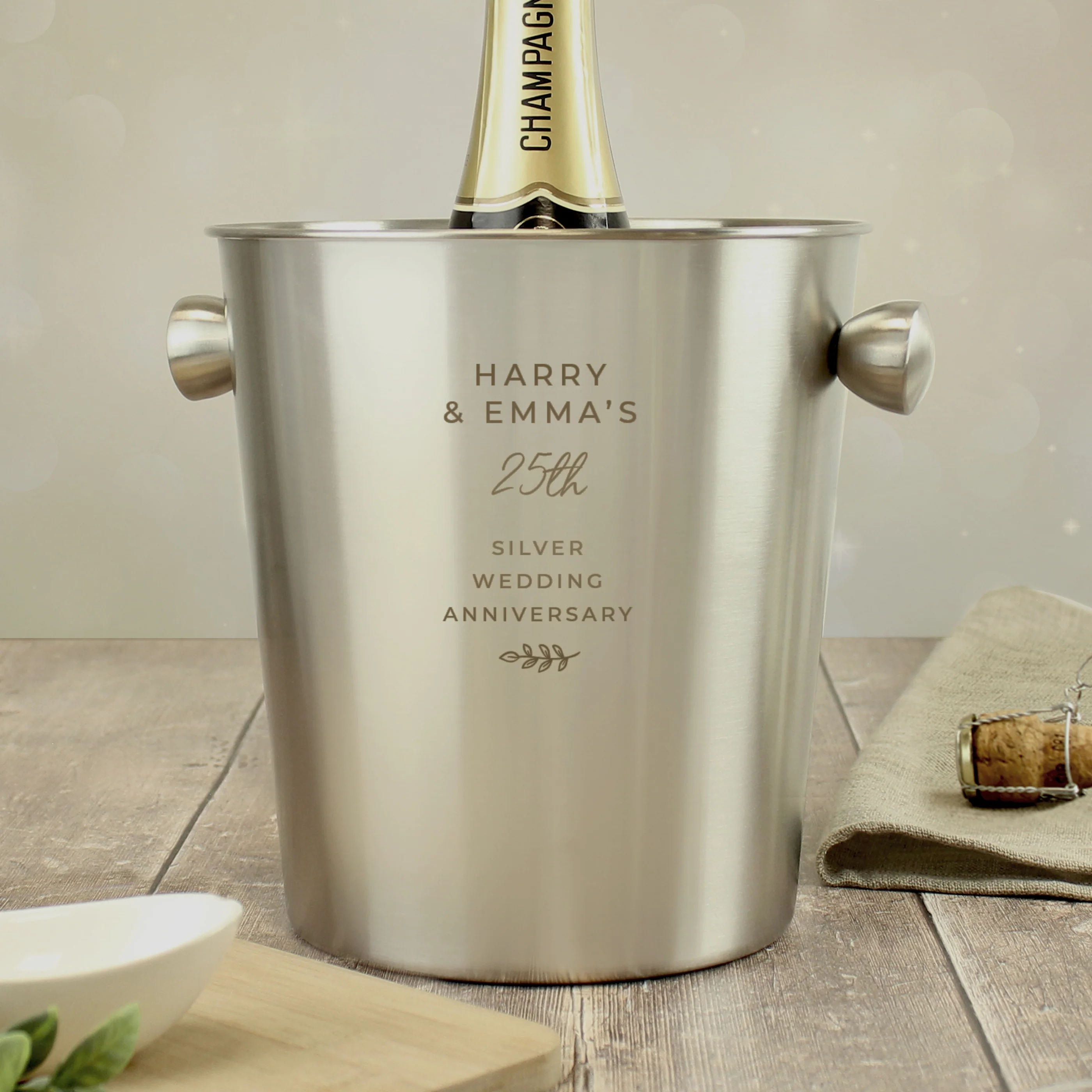 Personalised Free Text Stainless Steel Ice Bucket - Image 5