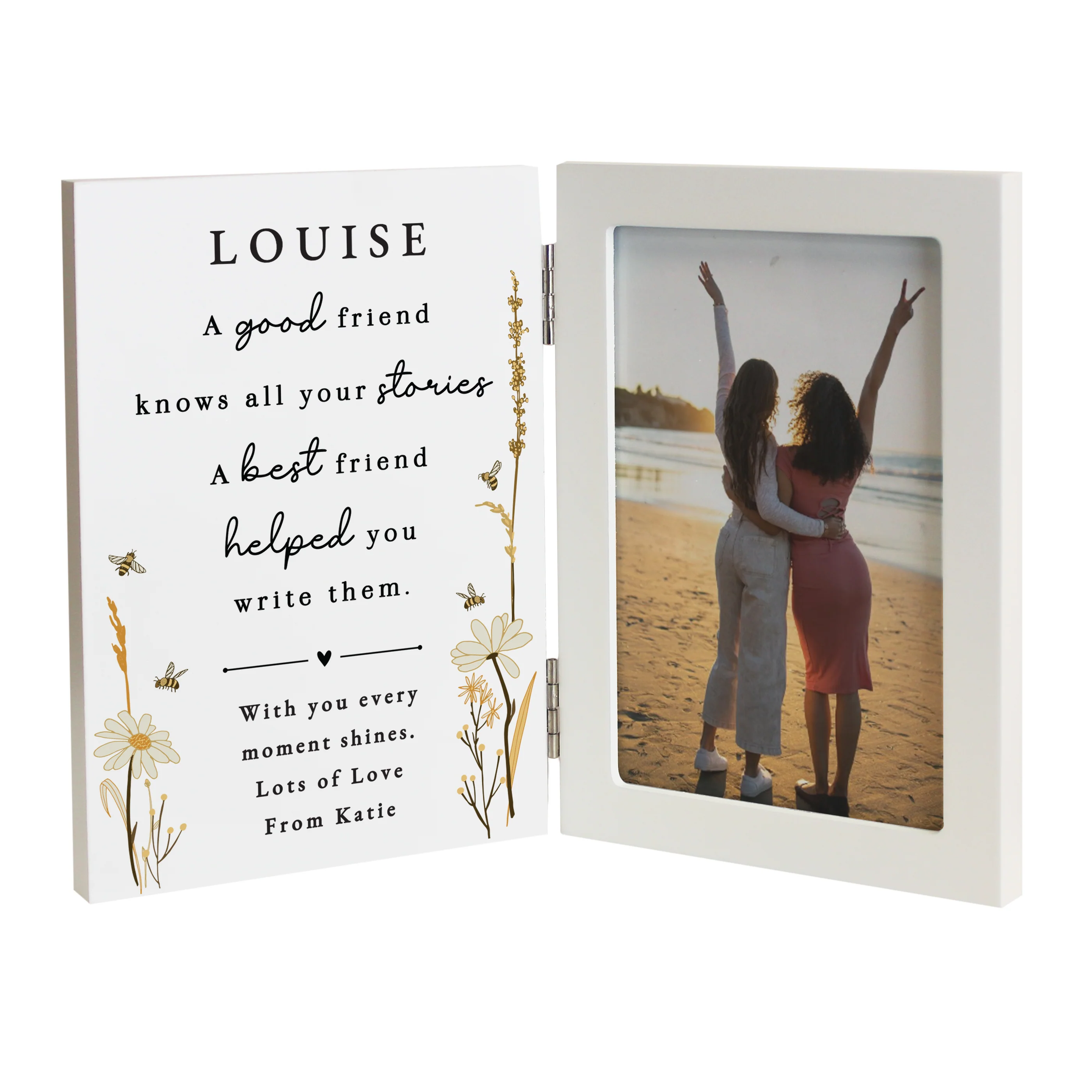 Personalised Friend Wooden Hinged 6x4 Photo Frame - Image 4