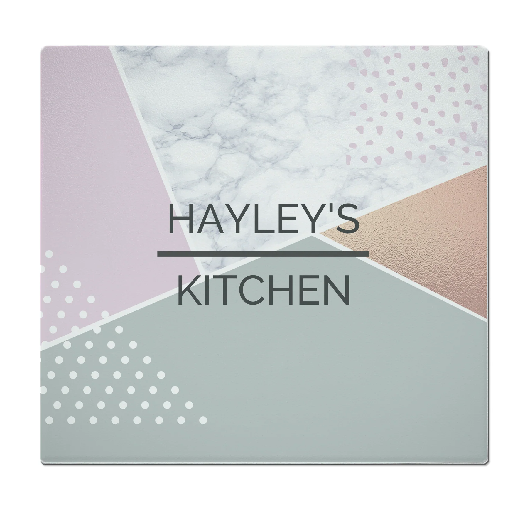 Personalised Geometric Glass Chopping Board/Worktop Saver - Image 2