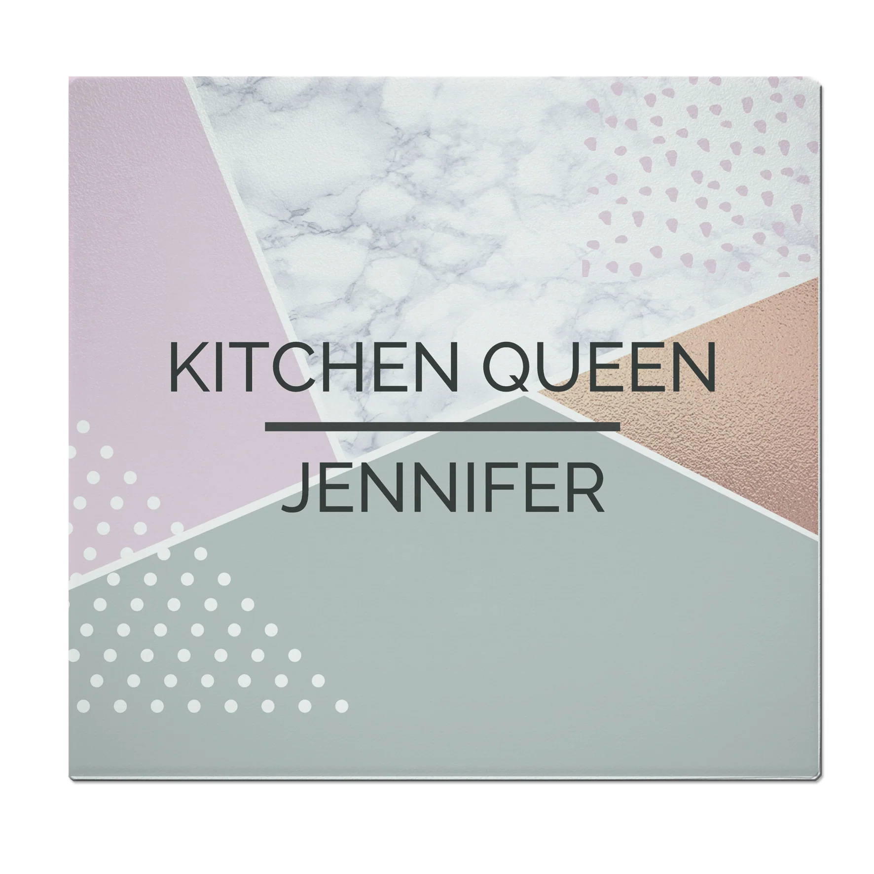 Personalised Geometric Glass Chopping Board/Worktop Saver - Image 6