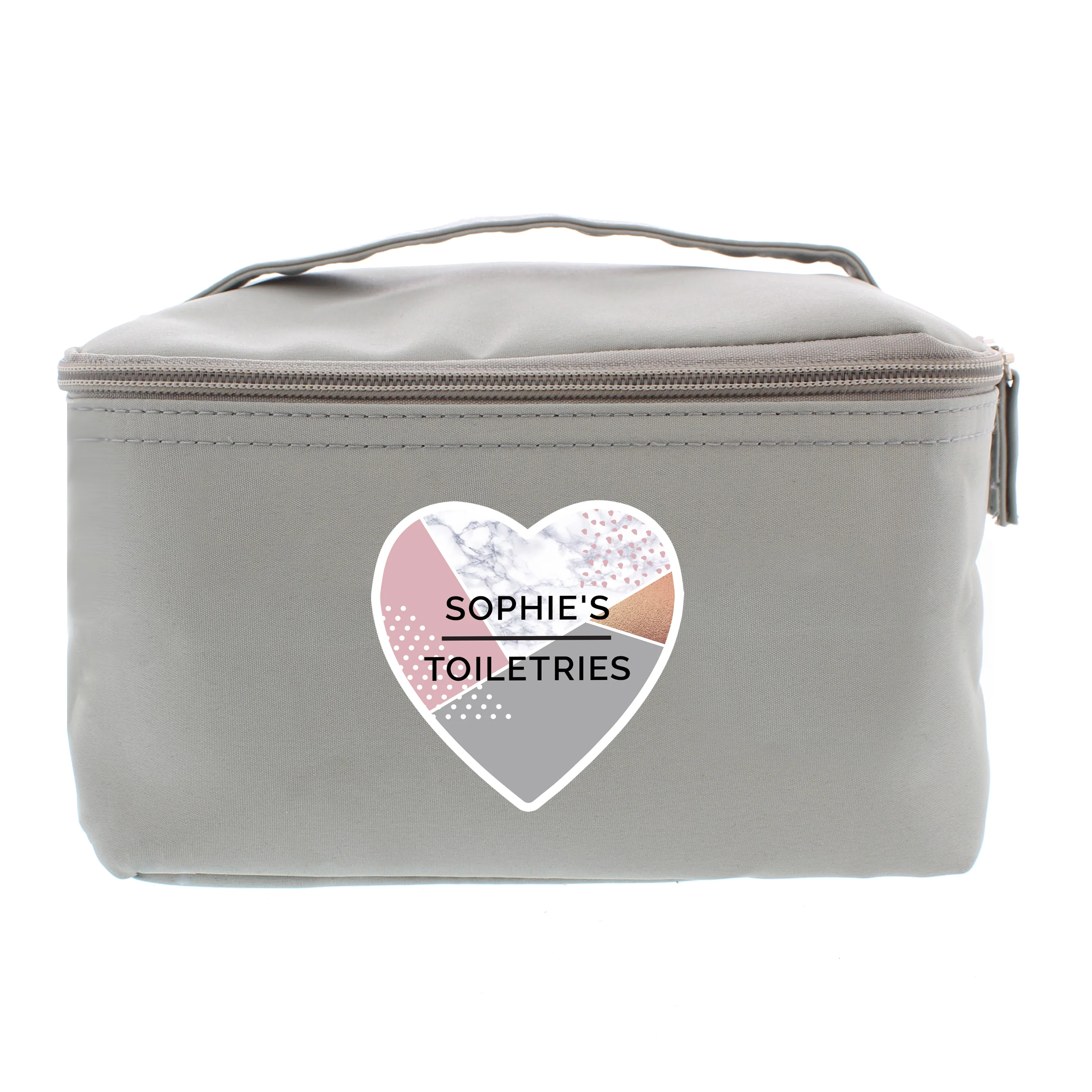 Personalised Geometric Grey Toiletry Bag - Image 2