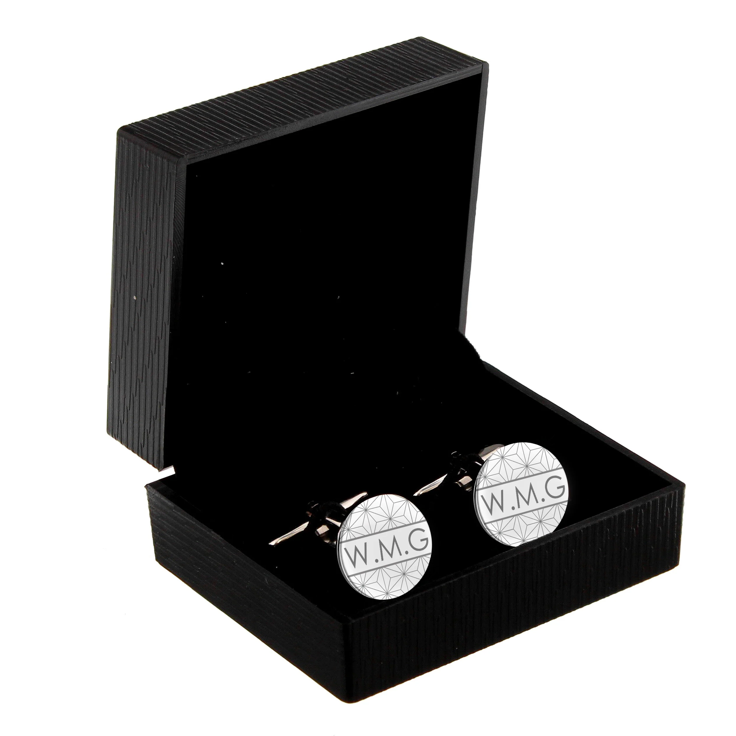 Personalised Geometric Round Cufflinks - Image 2