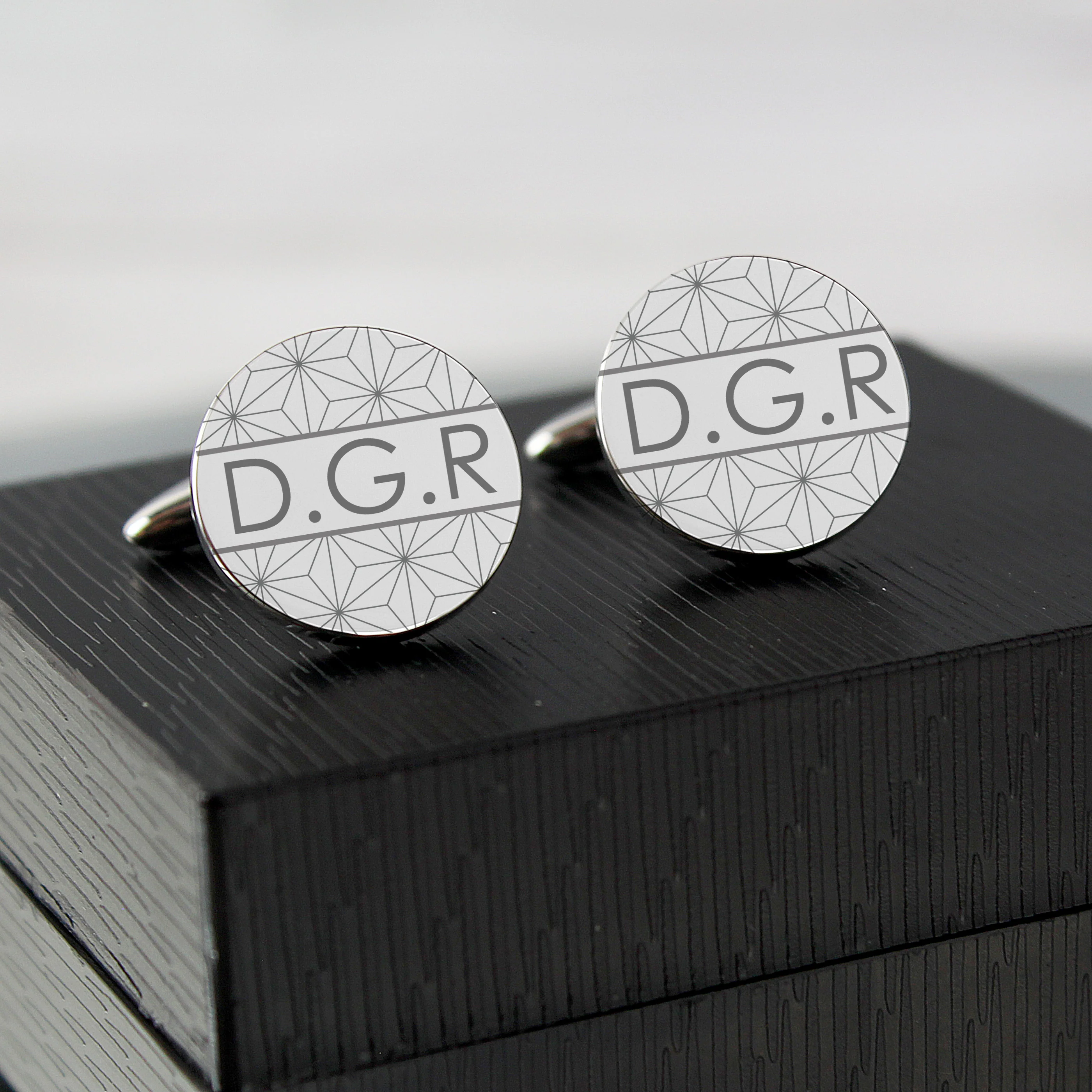 Personalised Geometric Round Cufflinks - Image 3