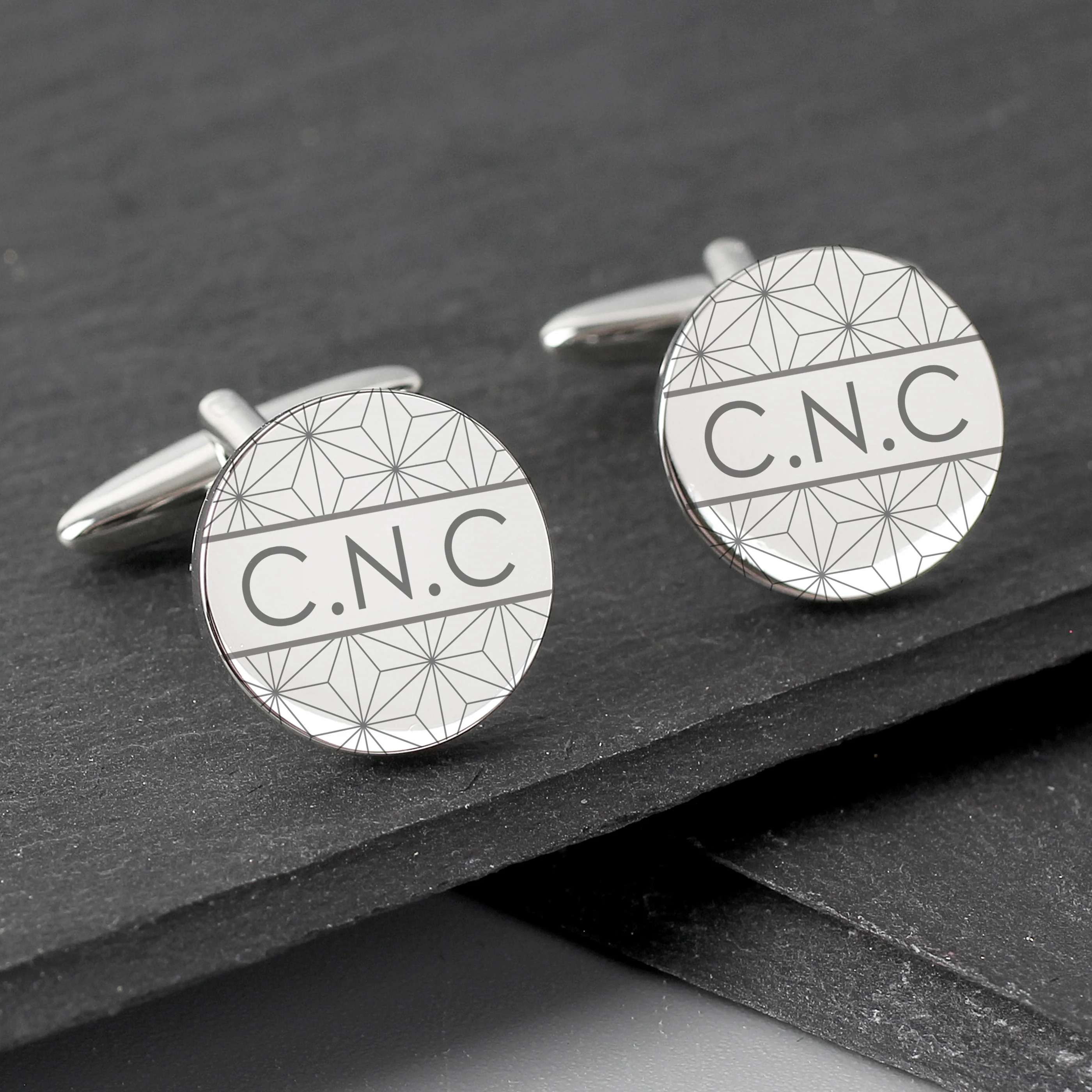 Personalised Geometric Round Cufflinks - Image 4
