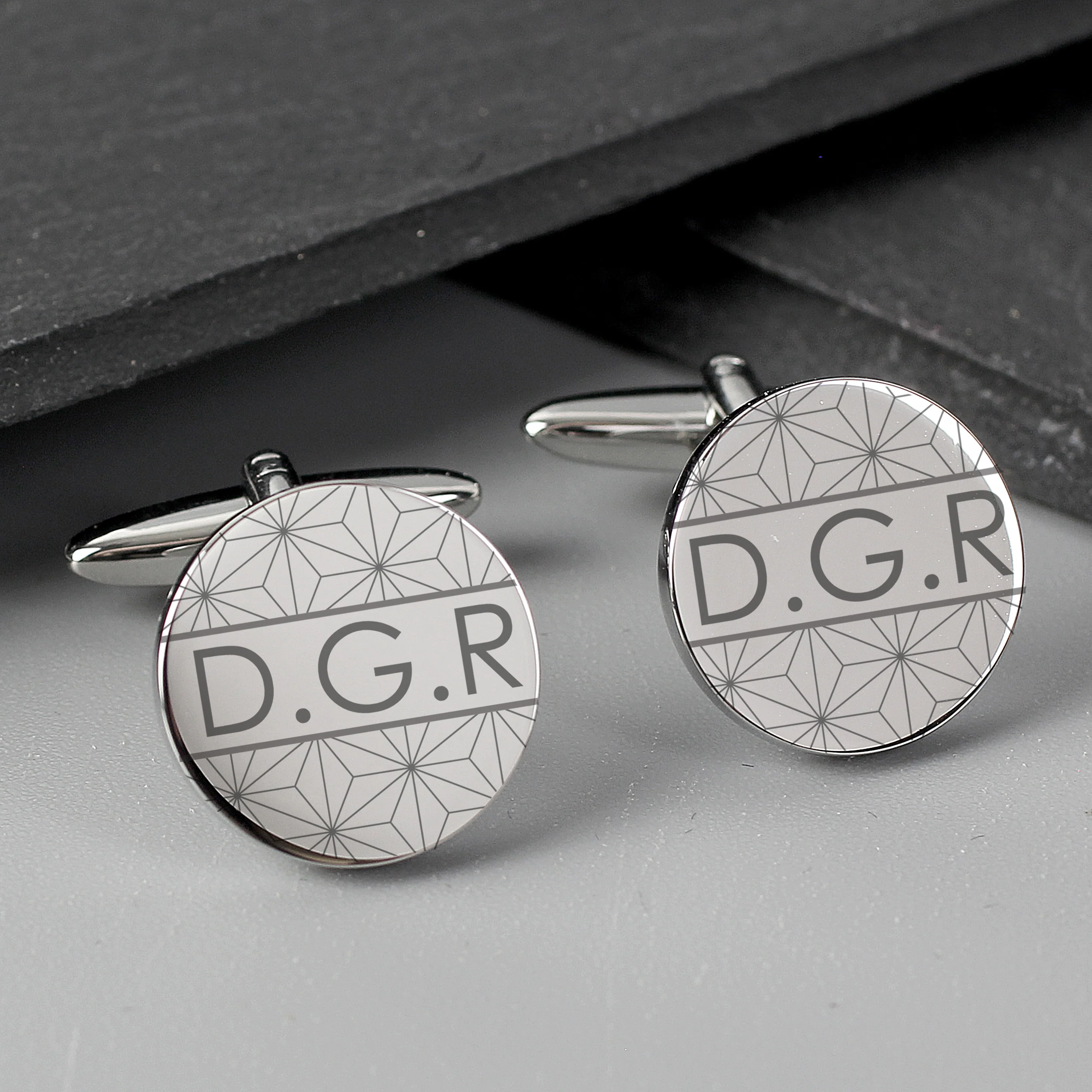 Personalised Geometric Round Cufflinks - Image 5