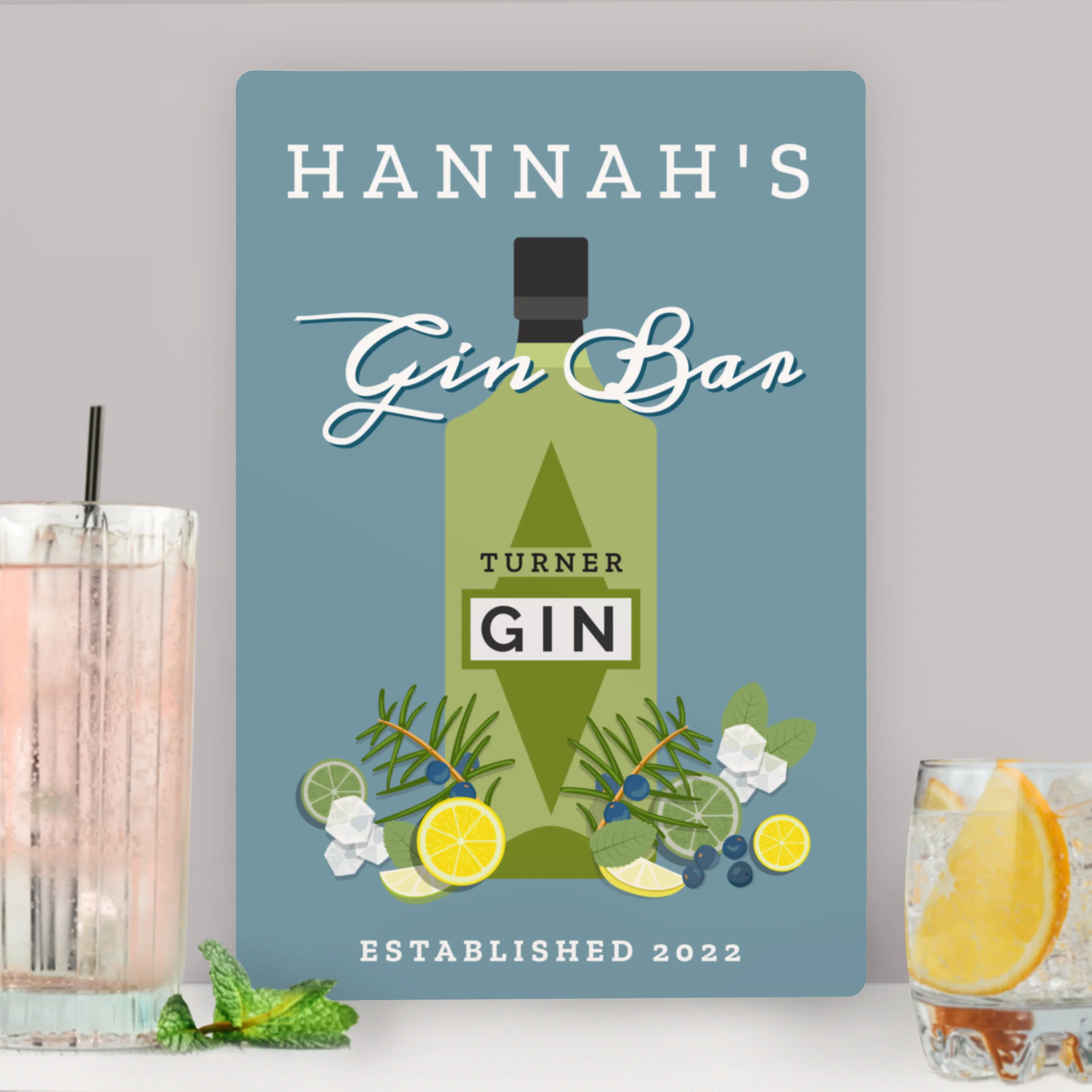 Personalised Gin Bar Metal Sign - Image 2
