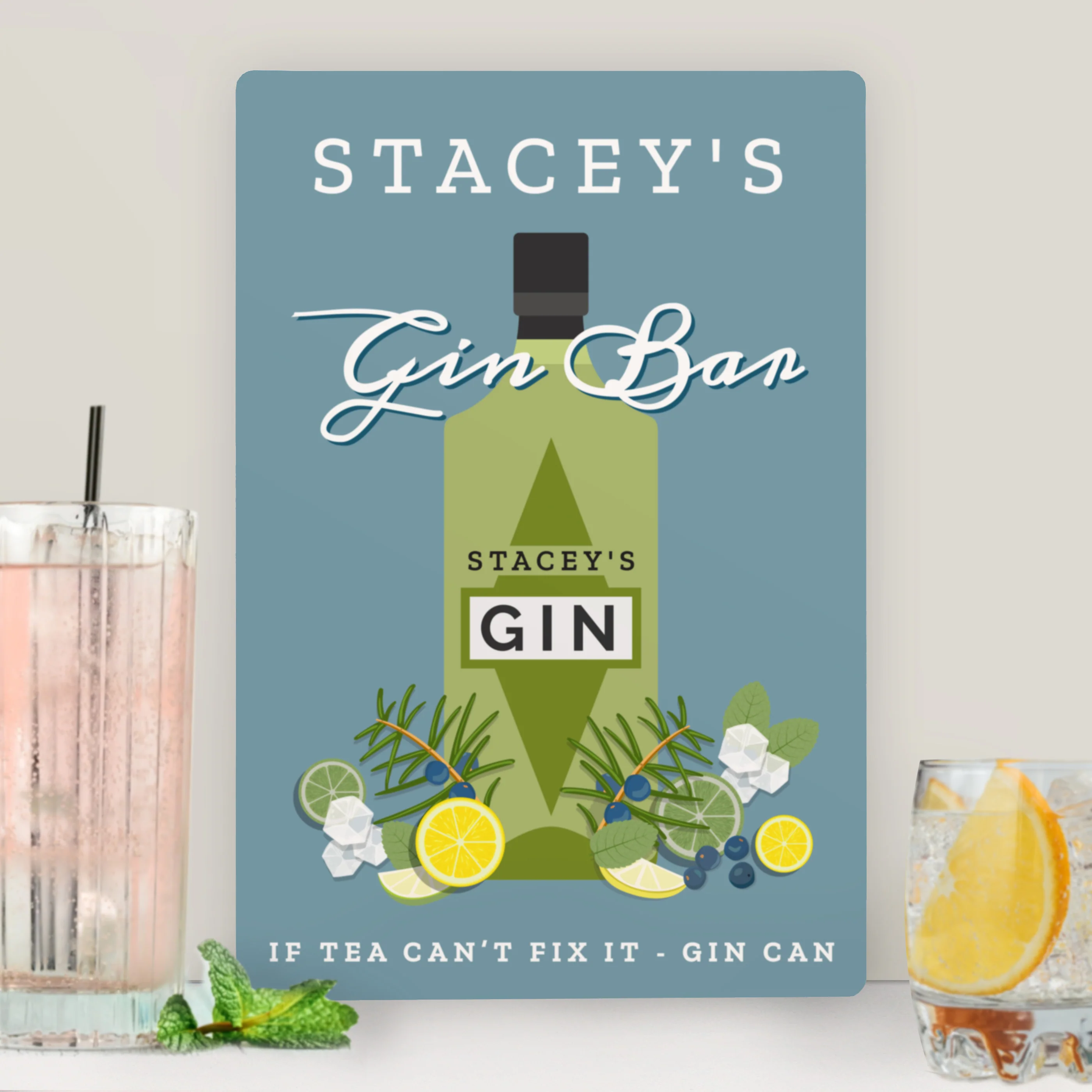 Personalised Gin Bar Metal Sign - Image 3