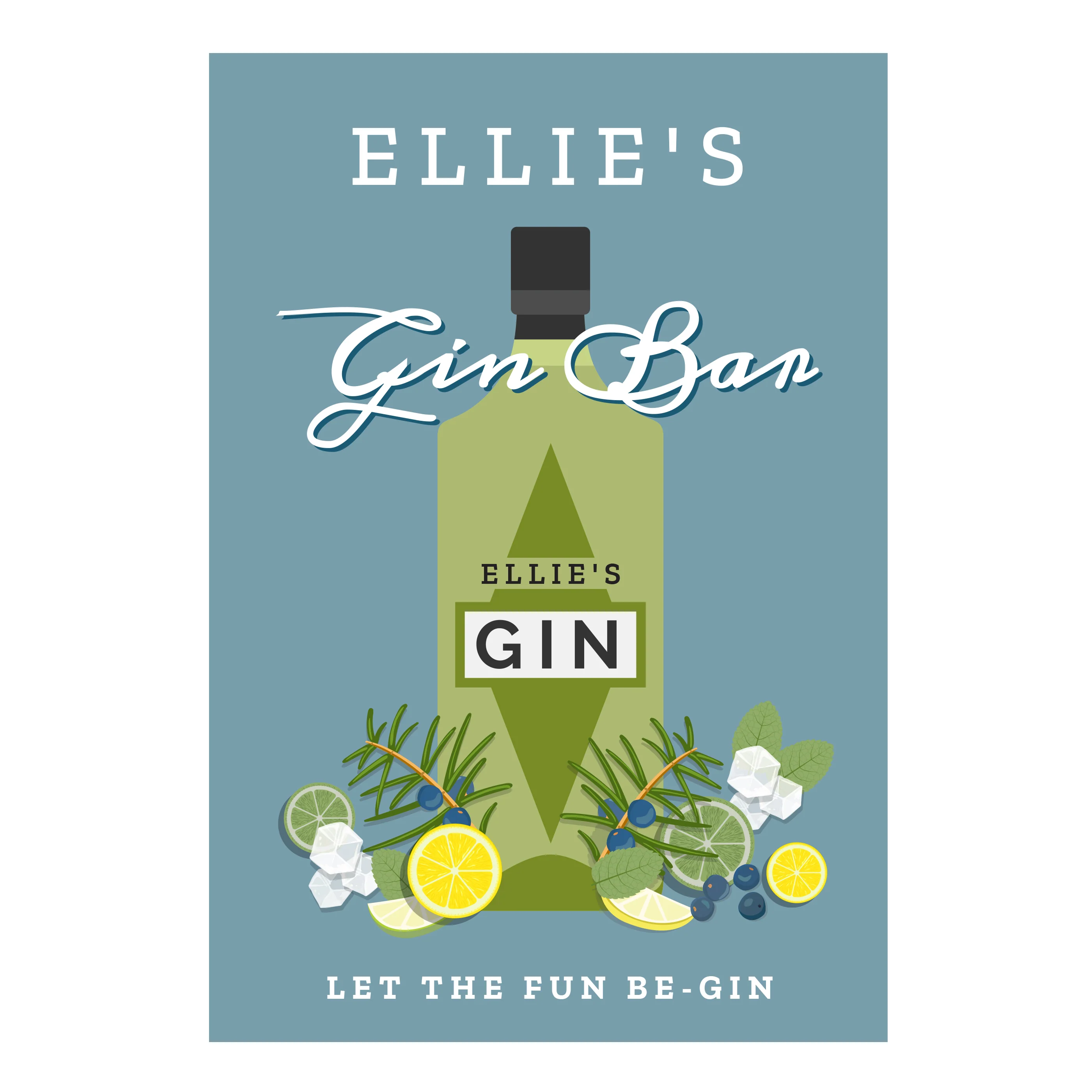 Personalised Gin Bar Metal Sign - Image 4